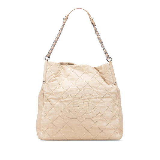 Beige Chanel Iridescent Calfskin Sea Hit Tote