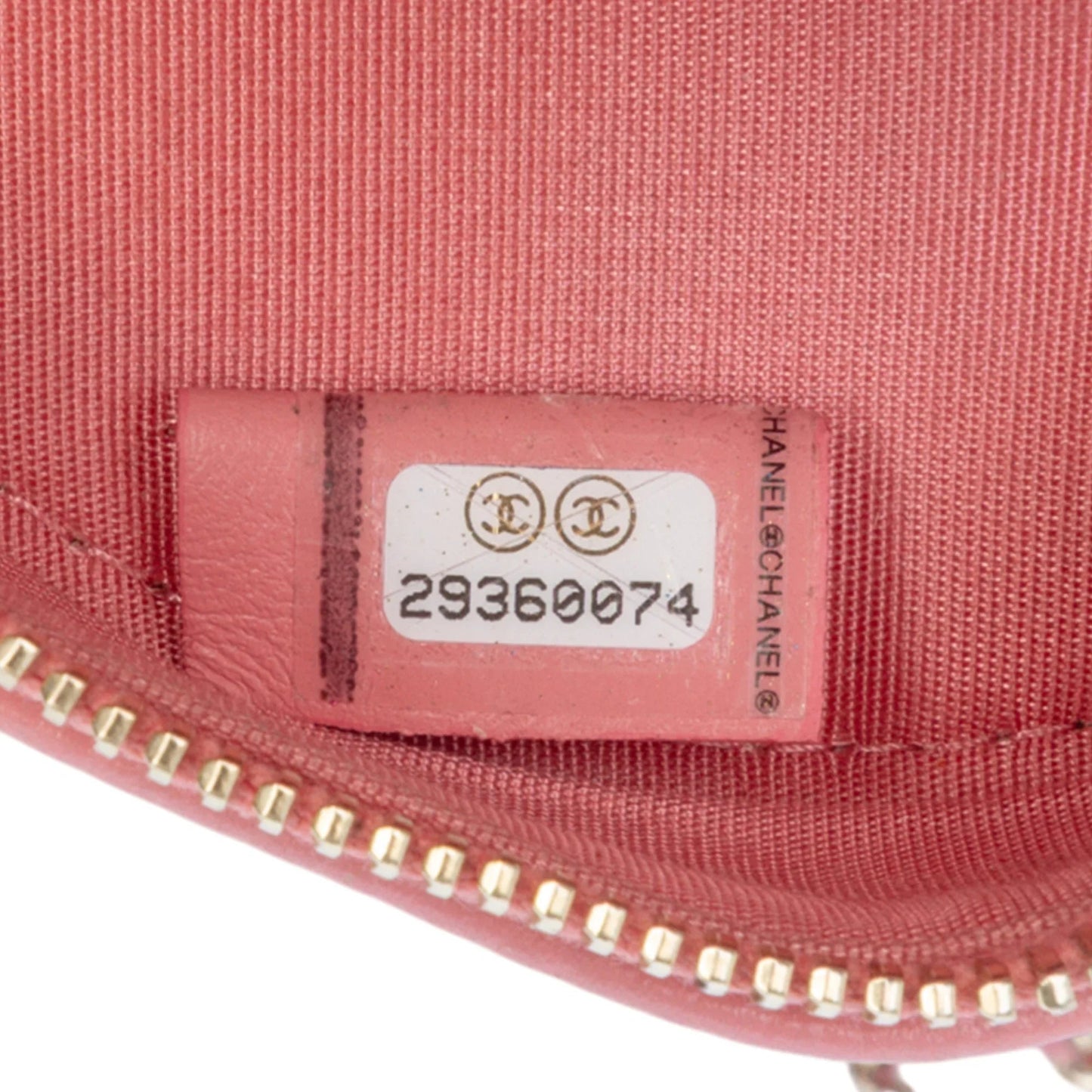Pink Chanel CC Embossed Caviar Camellia Round Clutch With Chain Crossbody Bag