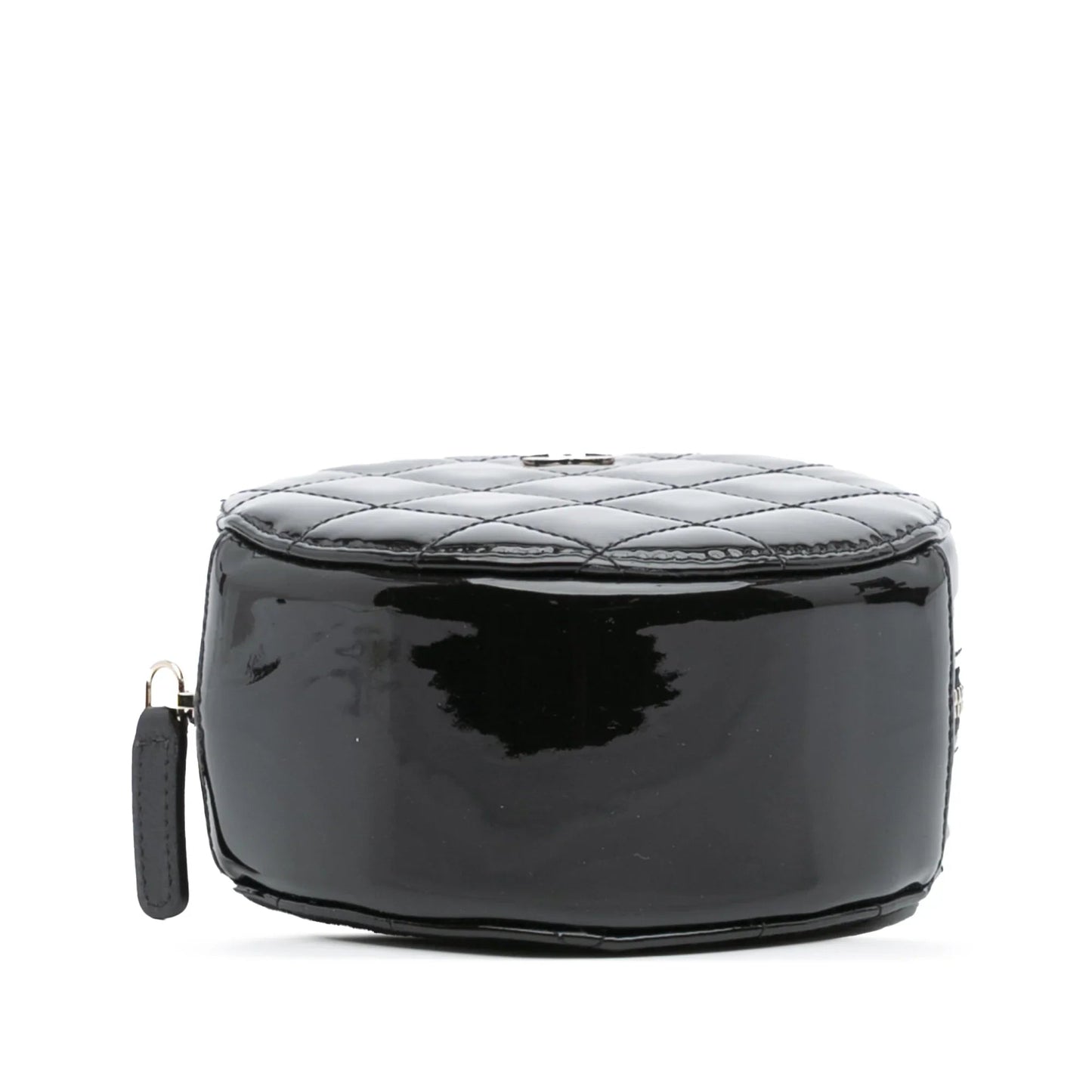 Black Chanel Quilted Patent Round As Earth Crossbody