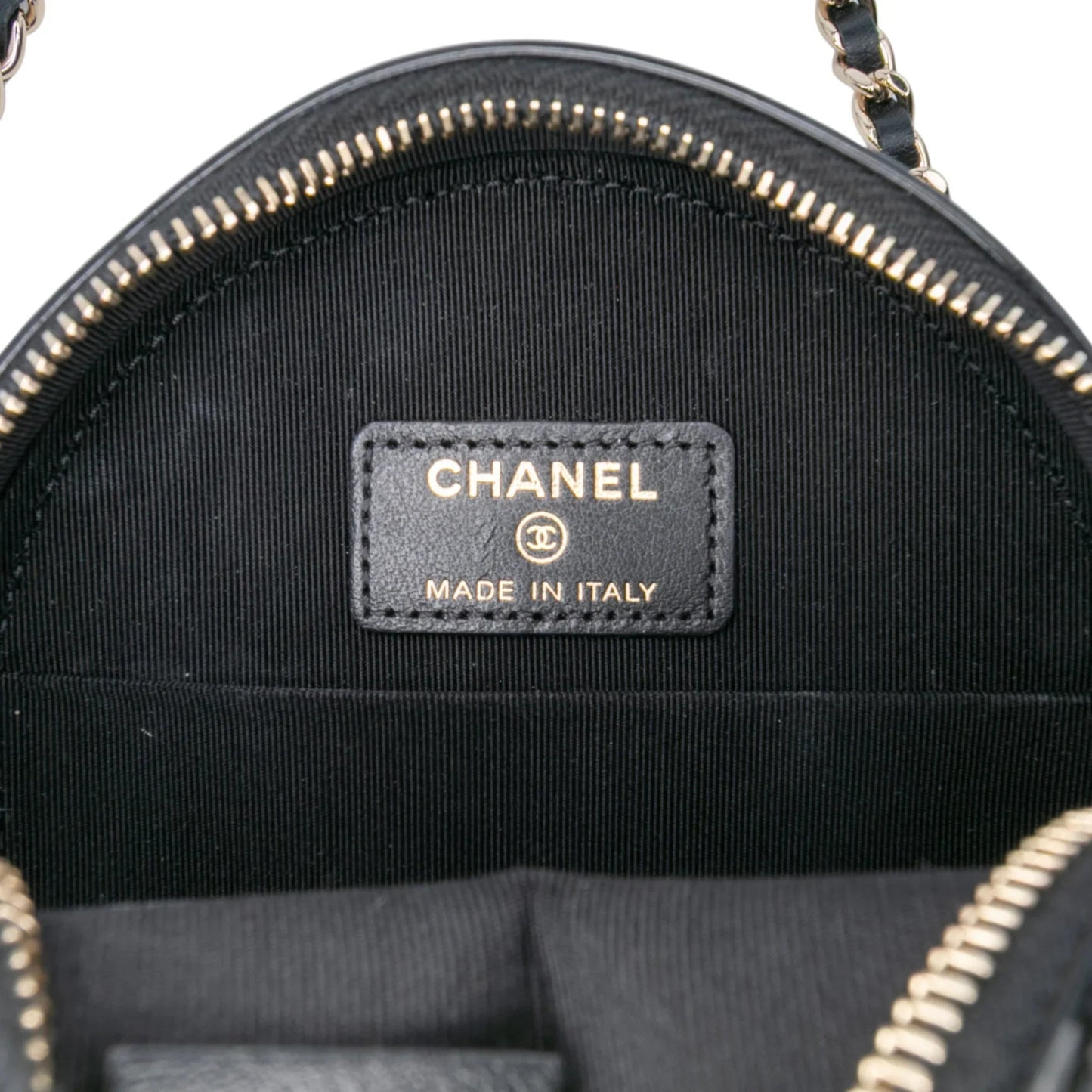 Black Chanel Quilted Patent Round As Earth Crossbody