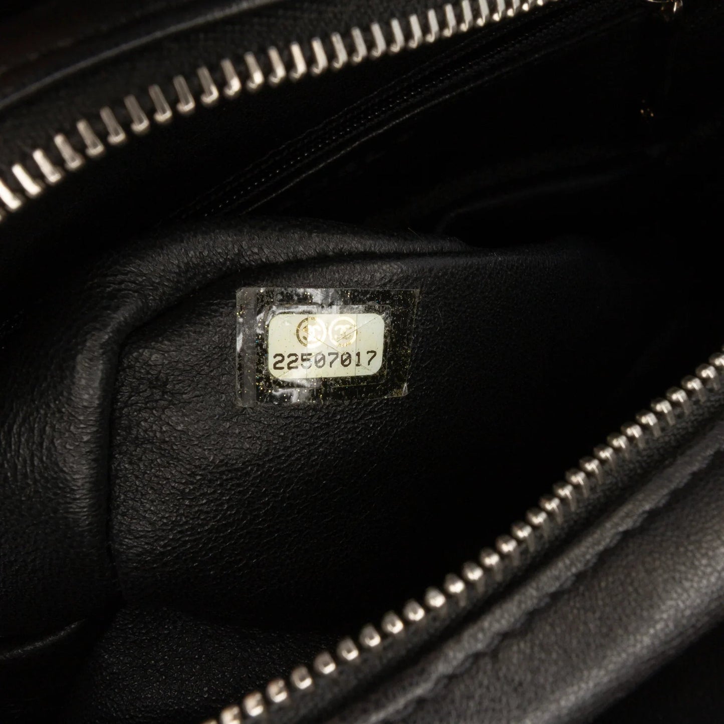 Black Chanel Tweed and Resin Zipped Chain Shopping Bag