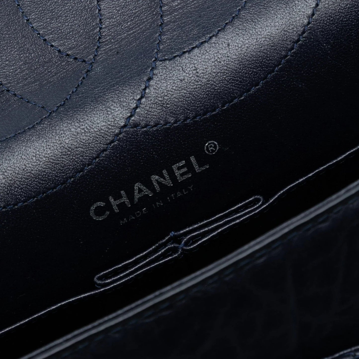 Blue Chanel Aged Calfskin Reissue 2.55 Double Flap 227 Shoulder Bag
