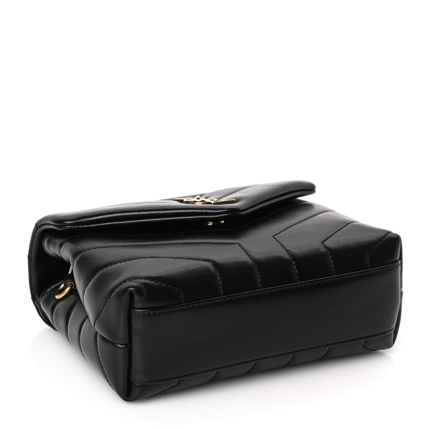 Saint Laurent Calfskin Y Quilted Monogram Toy Loulou Crossbody Bag Black