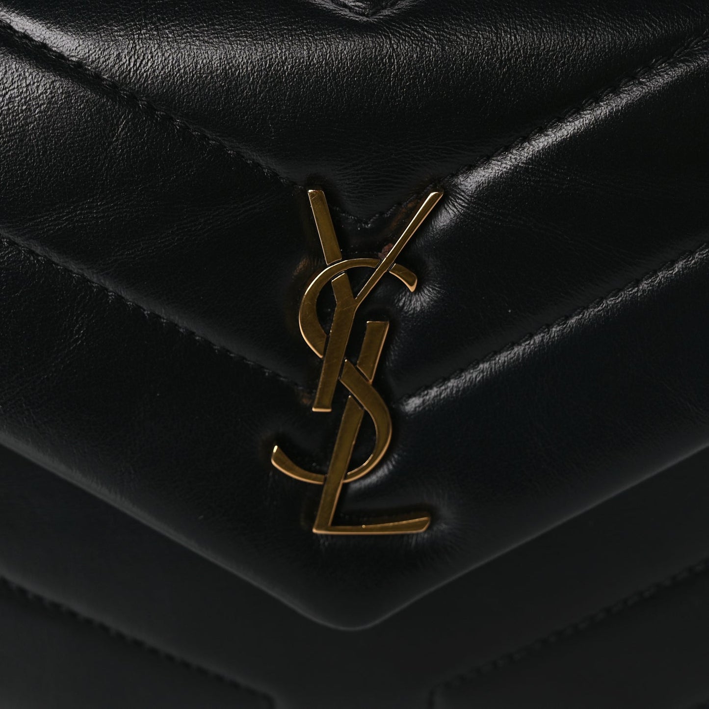 Saint Laurent Calfskin Y Quilted Monogram Toy Loulou Crossbody Bag Black