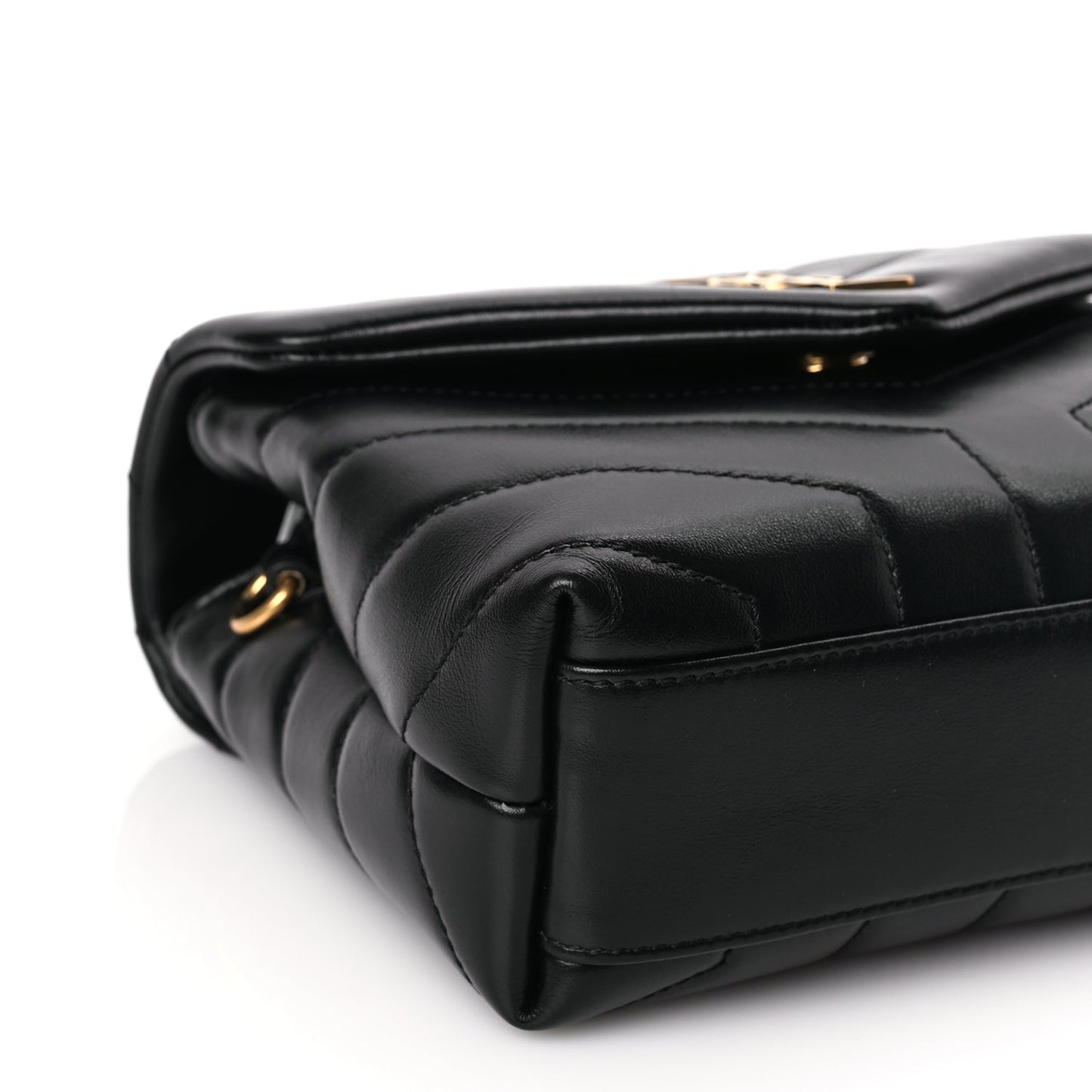 Saint Laurent Calfskin Y Quilted Monogram Toy Loulou Crossbody Bag Black