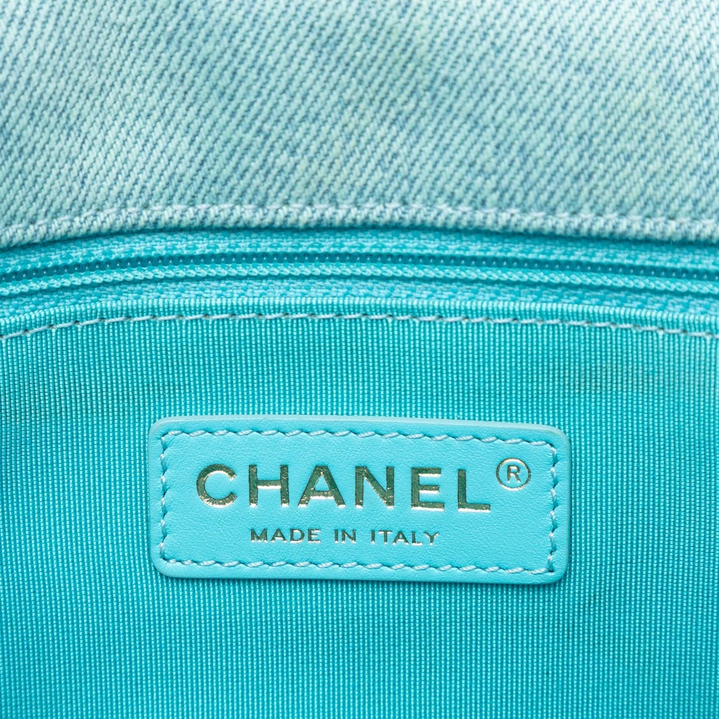 Blue Chanel Small CC Quilted Denim Messenger Flap Crossbody Bag
