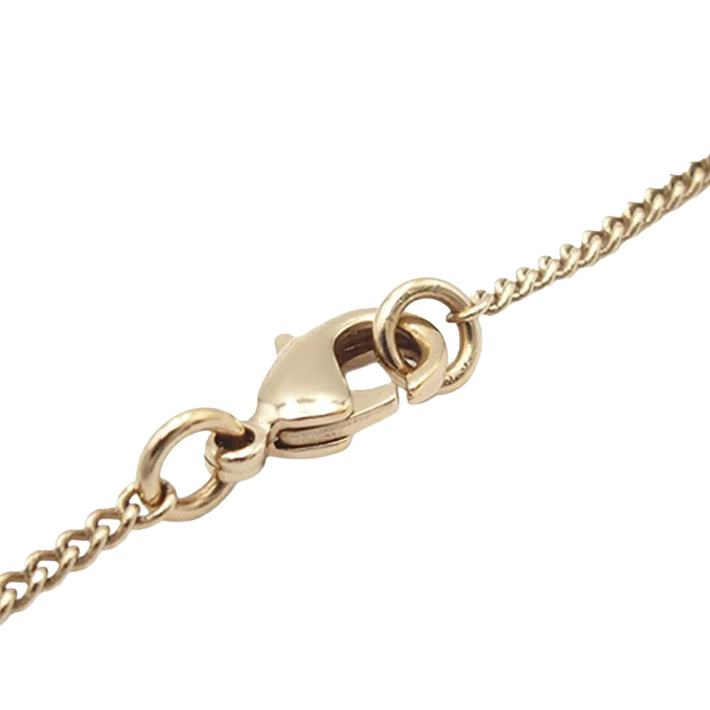 Gold Chanel CC Gold Plated Rhinestone Pendant Necklace