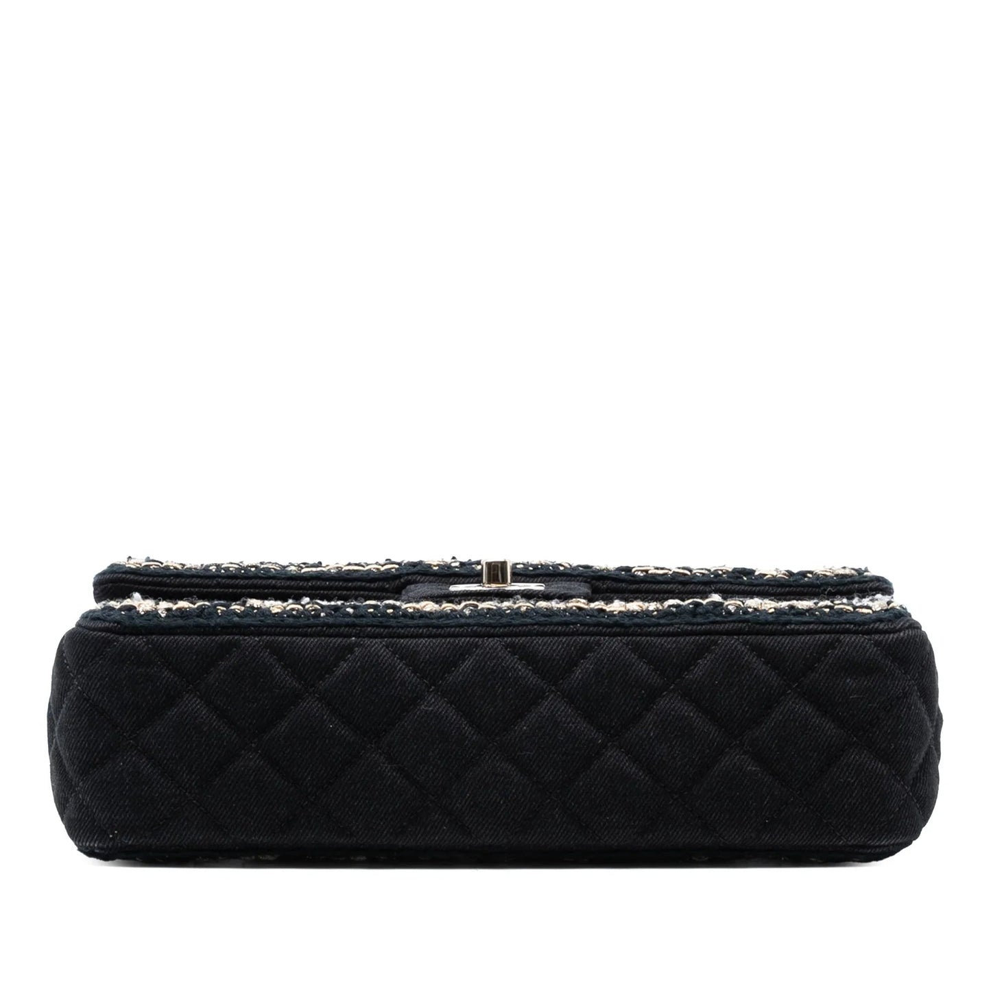 Black Chanel Medium Classic Denim Braided Single Flap Shoulder Bag