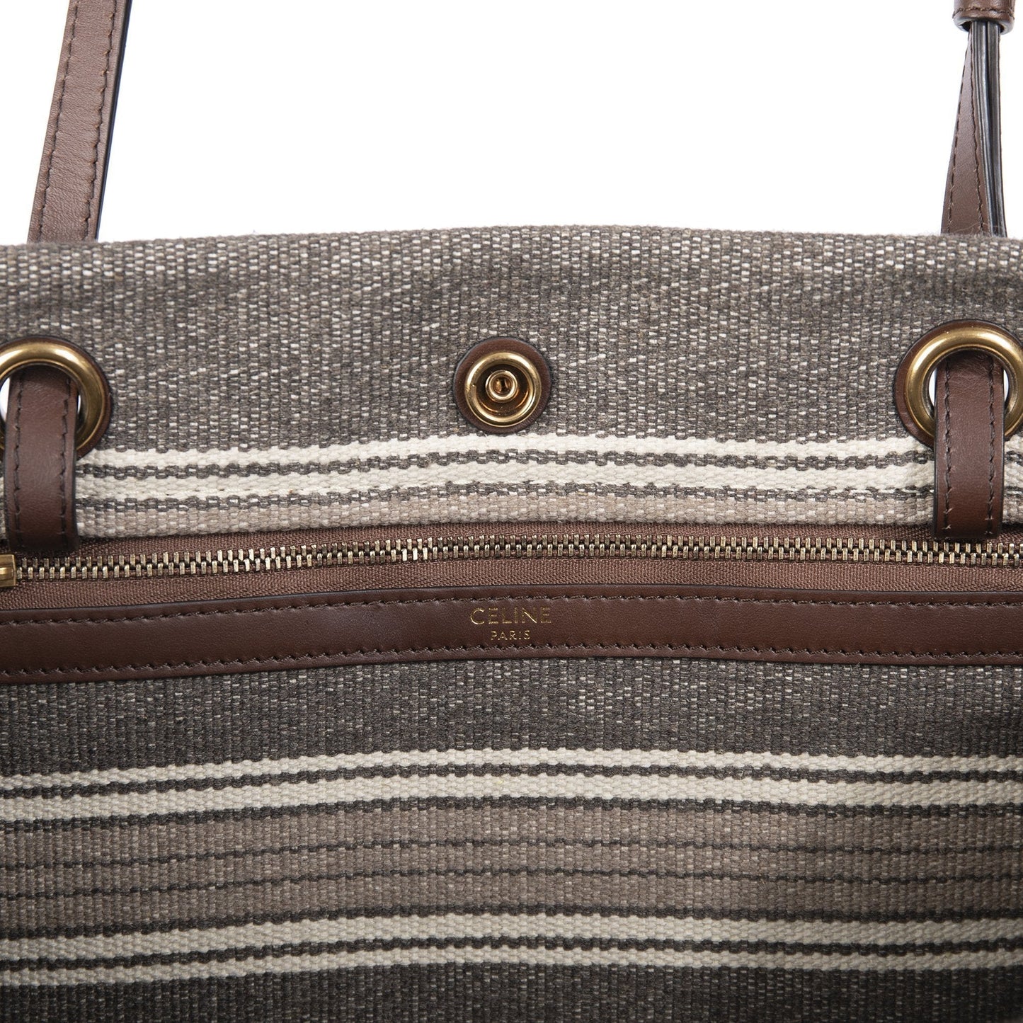 Celine 2019 Striped Jacquard Cabas Tote