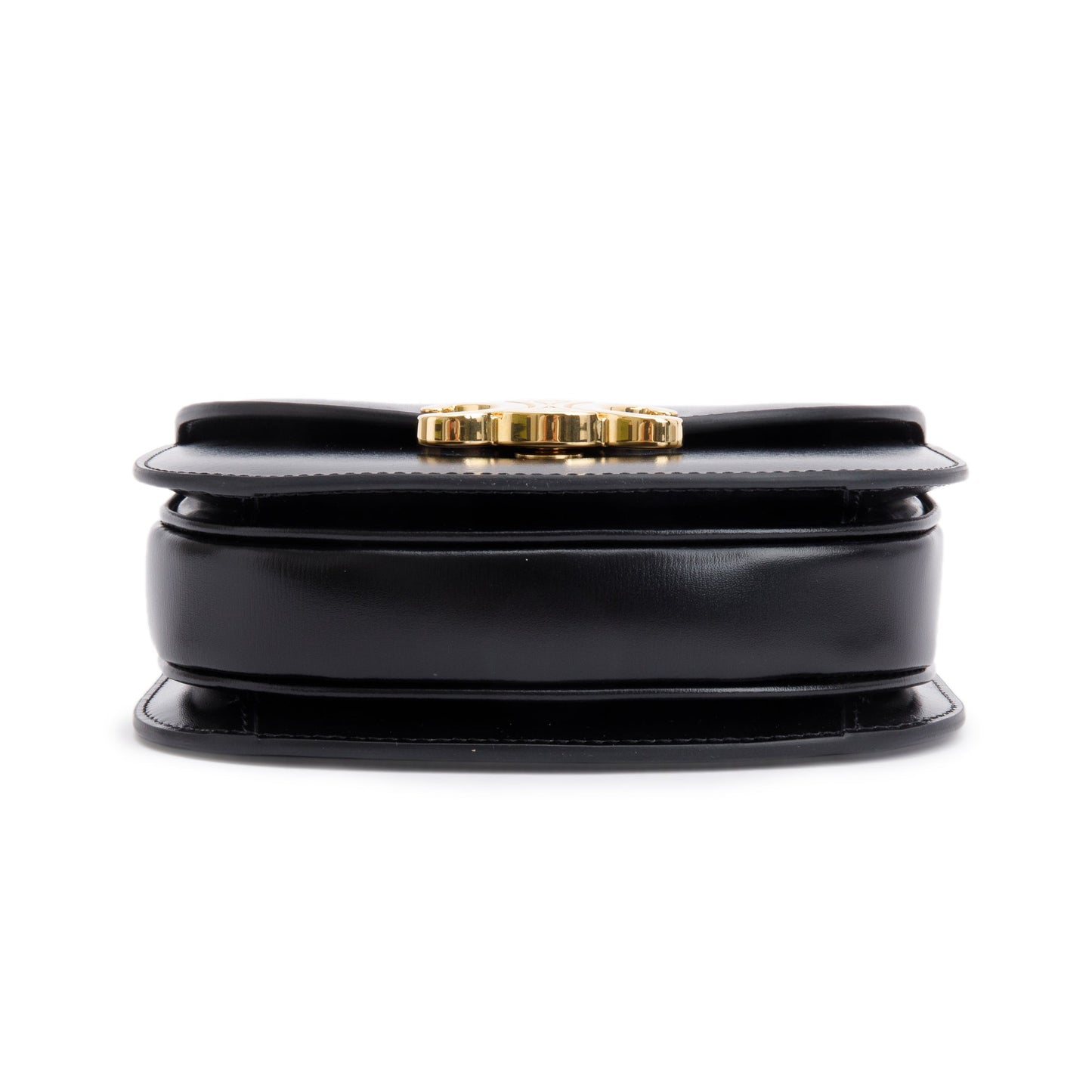Celine 2021 Black Shiny Calfskin Leather Mini Besace Clea Shoulder Bag