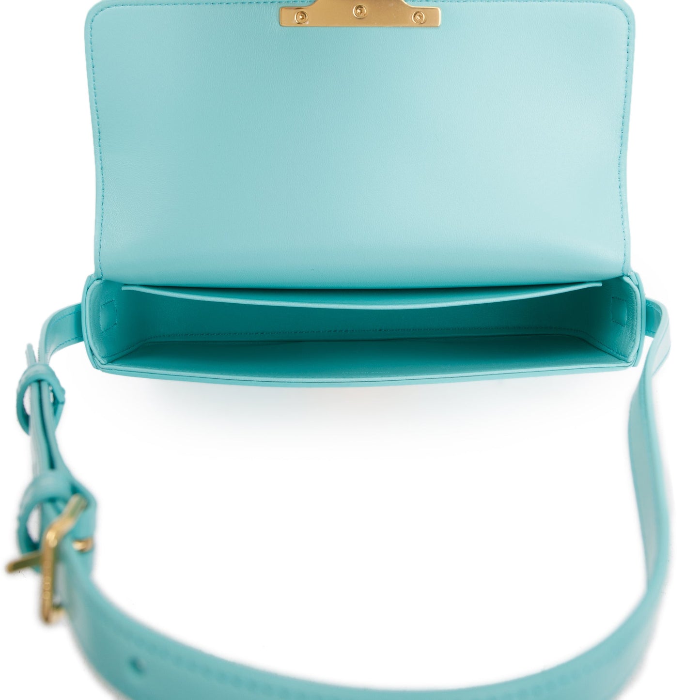 Celine 2021 Blue Smooth Calfskin Leather Triomphe Claude Shoulder Bag