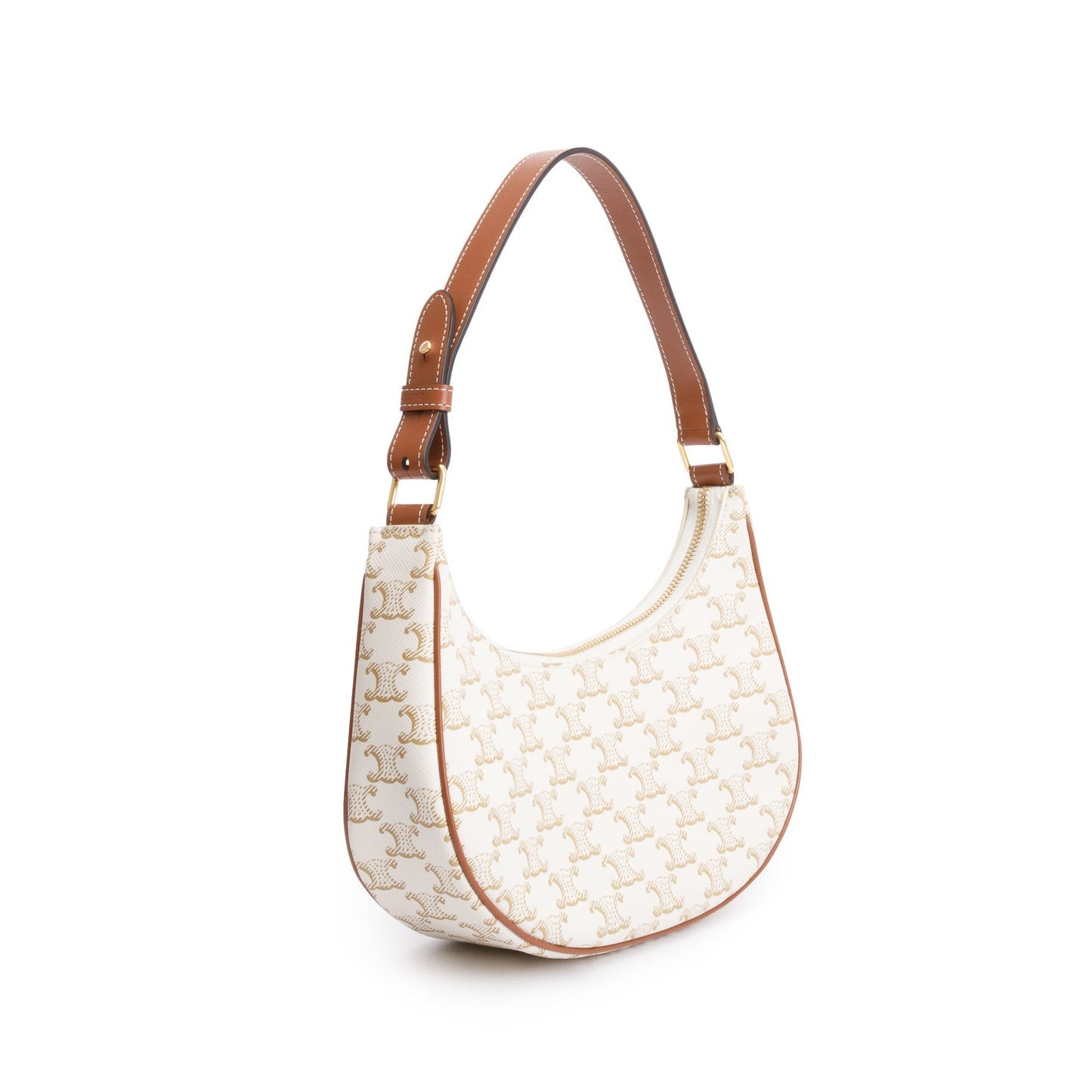 Celine 2021 White Triomphe Canvas Ava Shoulder Bag
