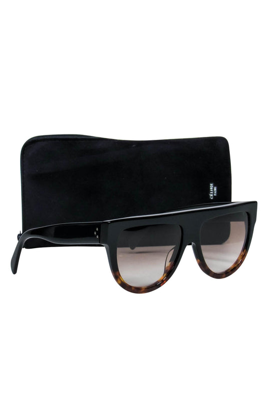 Luxury CELINE - Black & Brown Gradient Shield-Style Sunglasses
