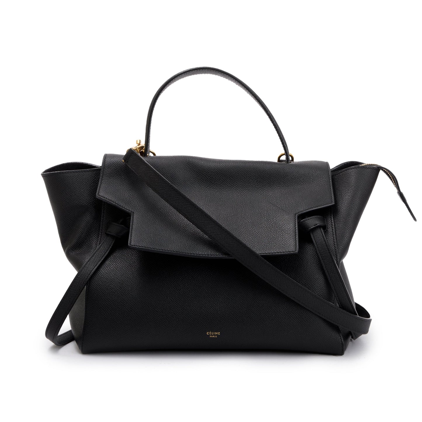 Celine Black Grained Leather Mini Belt Bag