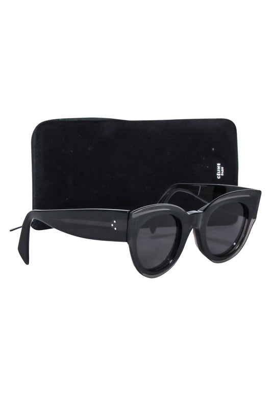 Luxury CELINE - Black Rounded Cat-Eye Sunglasses