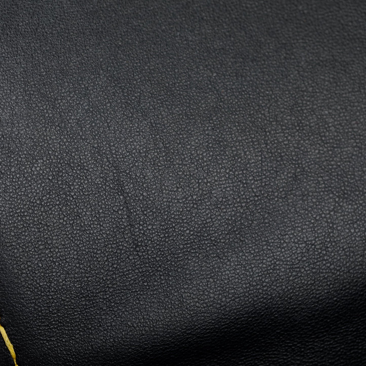 Celine Black Smooth Calfskin Leather Yellow Stitching Small Trapeze Bag