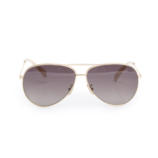 Celine CL40062U Gold Tone Metal Frame 01 Polarized Aviator Sunglasses