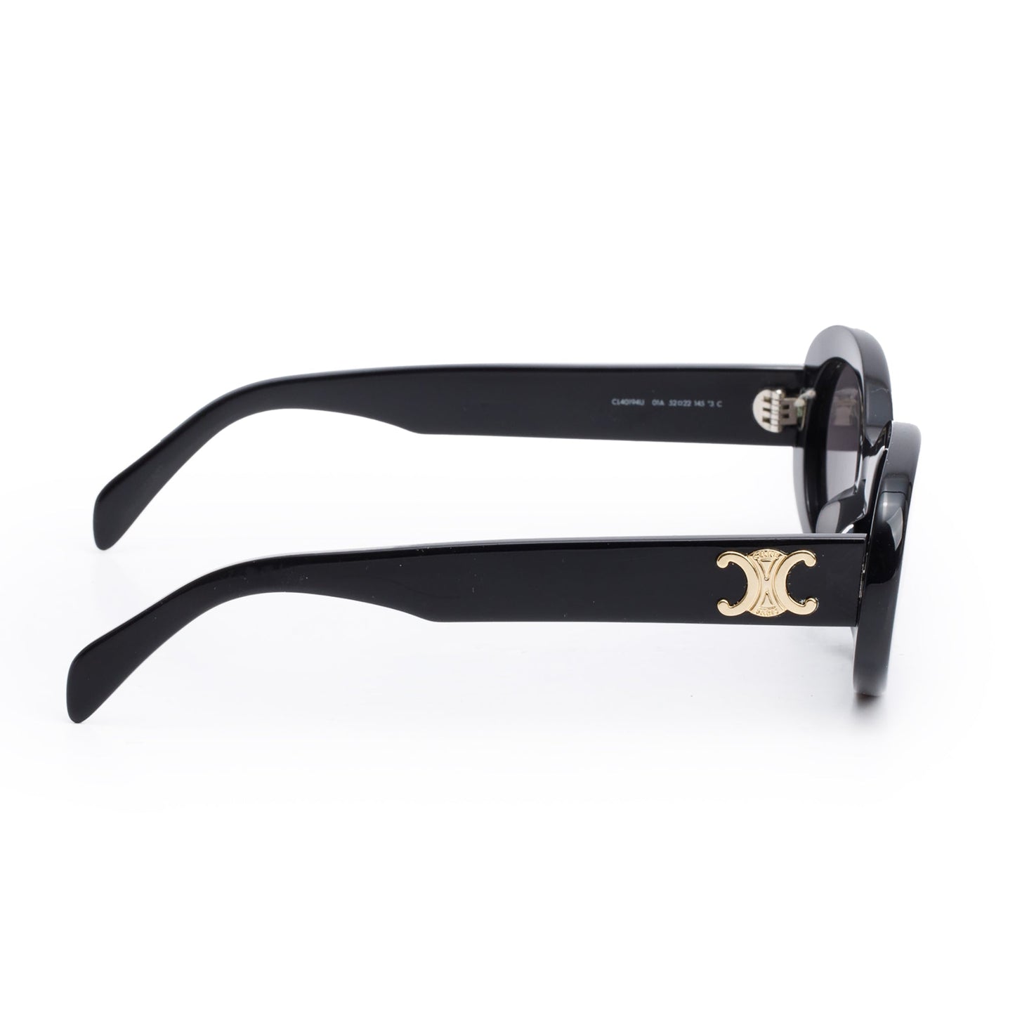 Celine CL40194U Black Acetate Triomphe 01 Oval Sunglasses
