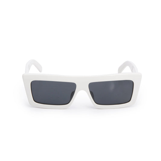 Celine CL40214U White Acetate Monochroms Square Sunglasses