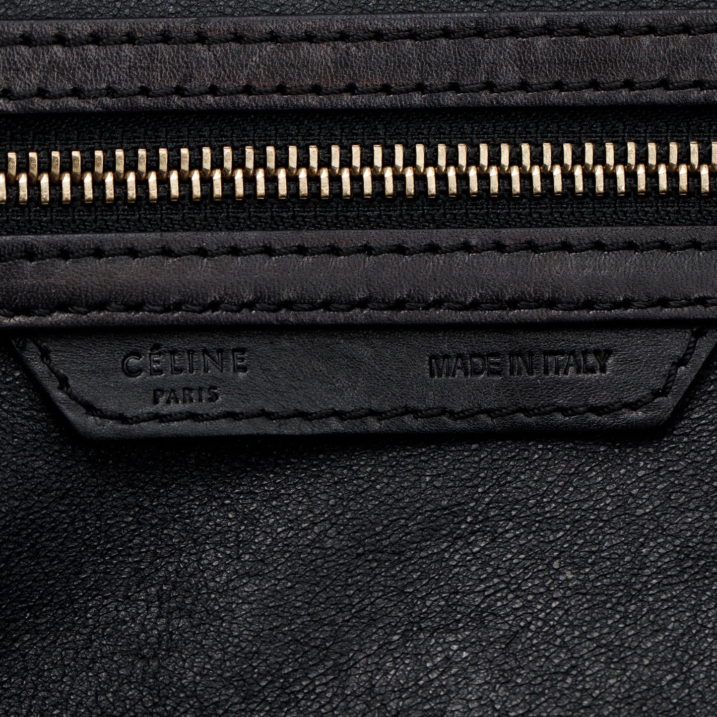 Celine Natural Canvas and Black & Navy Tricolour Calfskin Leather Mini Luggage Tote