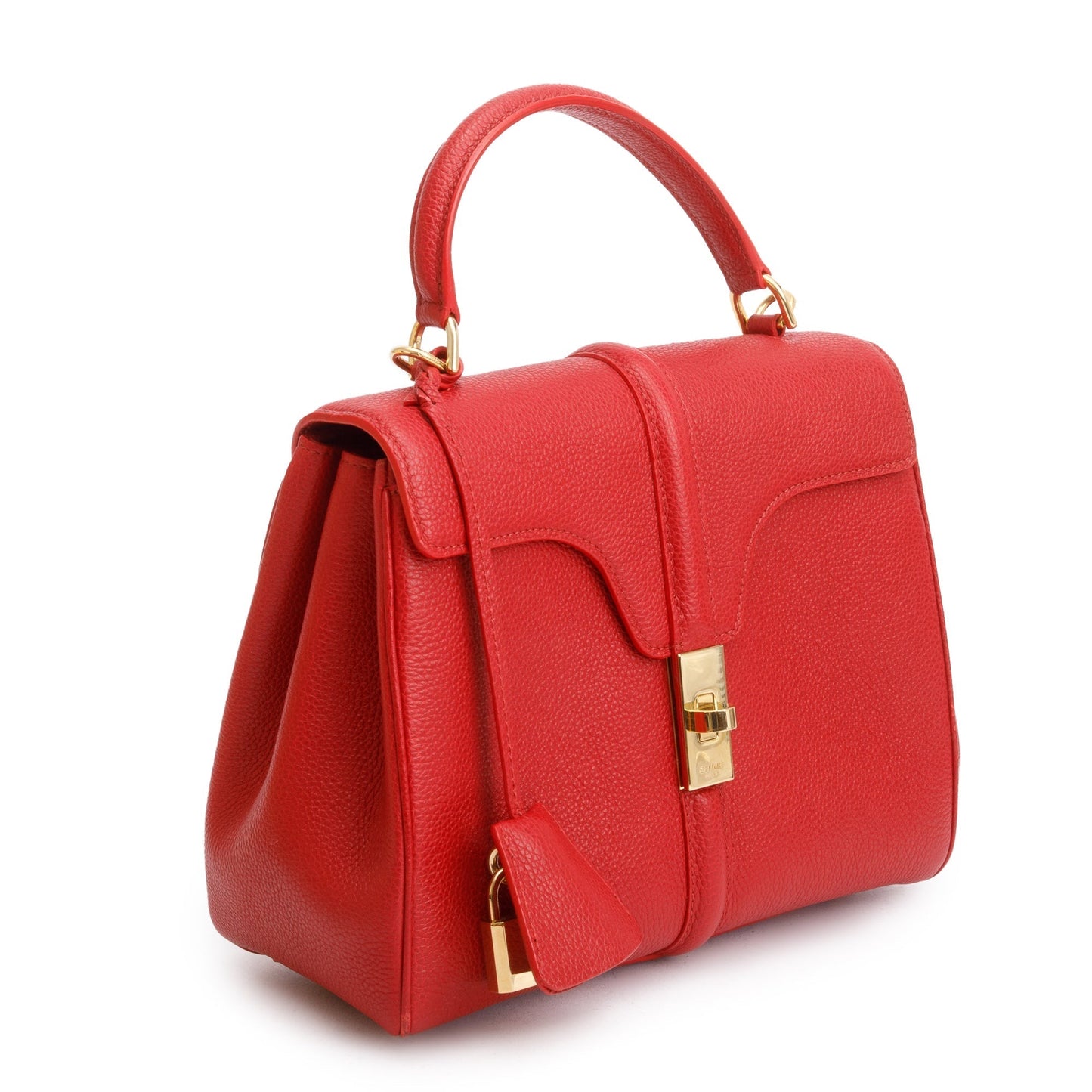 Celine Red Calfskin Leather Small 16 Bag