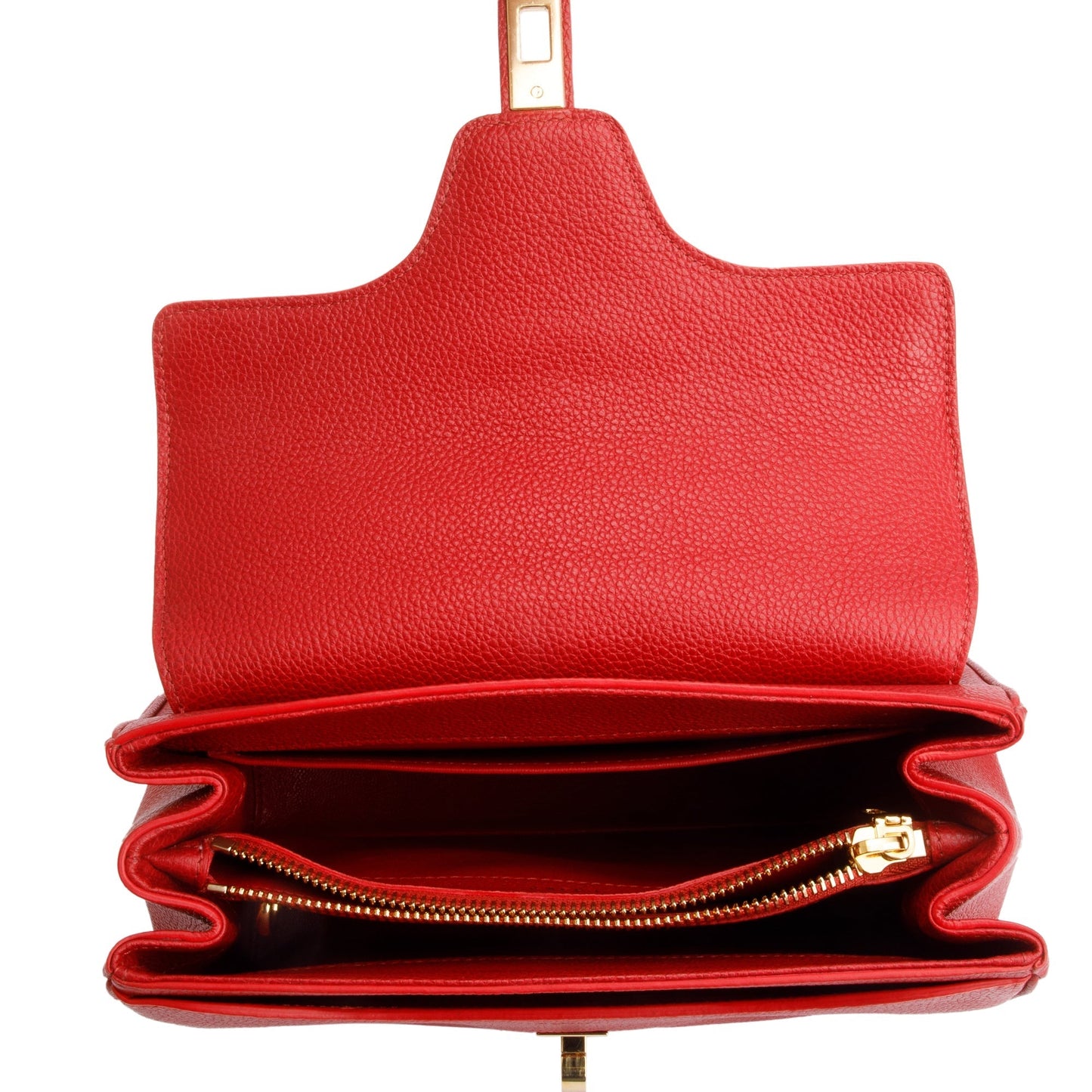 Celine Red Calfskin Leather Small 16 Bag