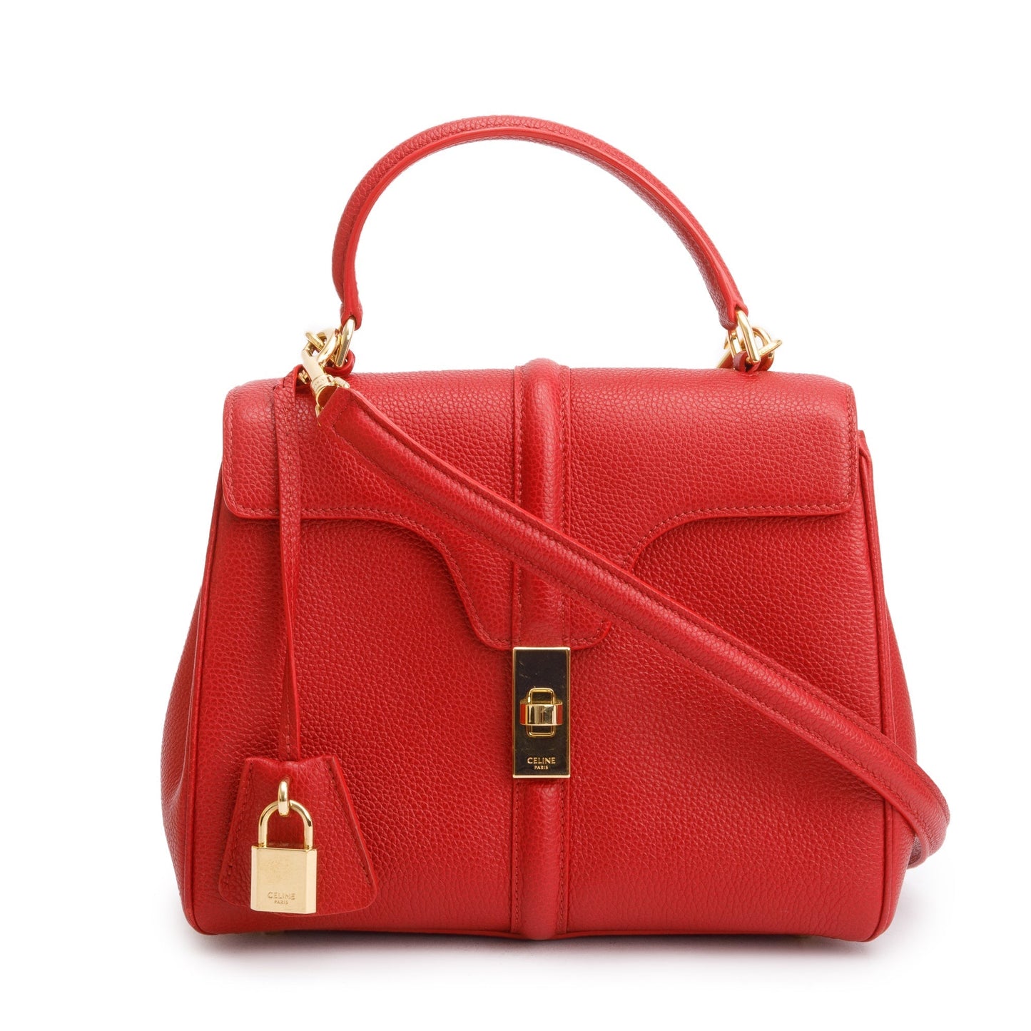 Celine Red Calfskin Leather Small 16 Bag