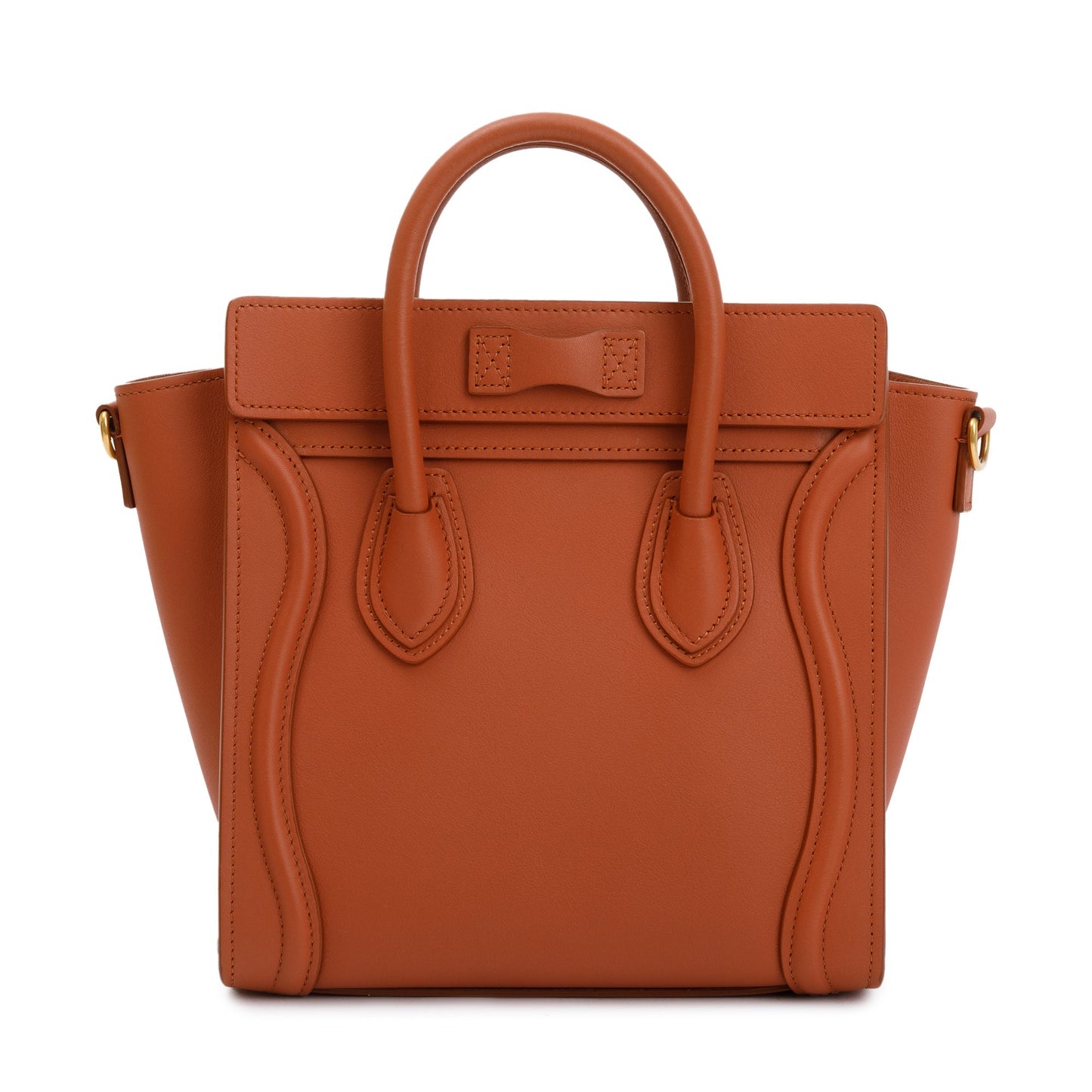 Celine Terracotta Smooth Calfskin Leather Nano Luggage Tote