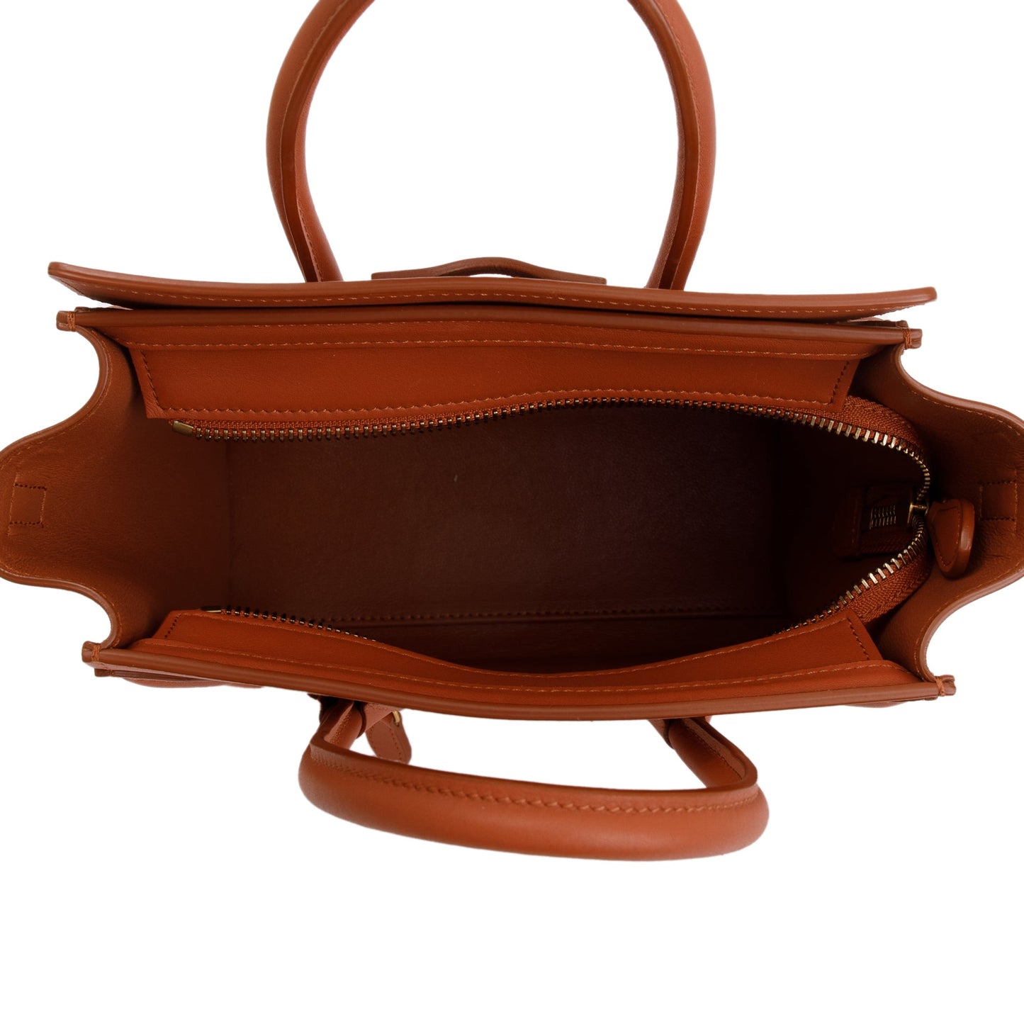 Celine Terracotta Smooth Calfskin Leather Nano Luggage Tote