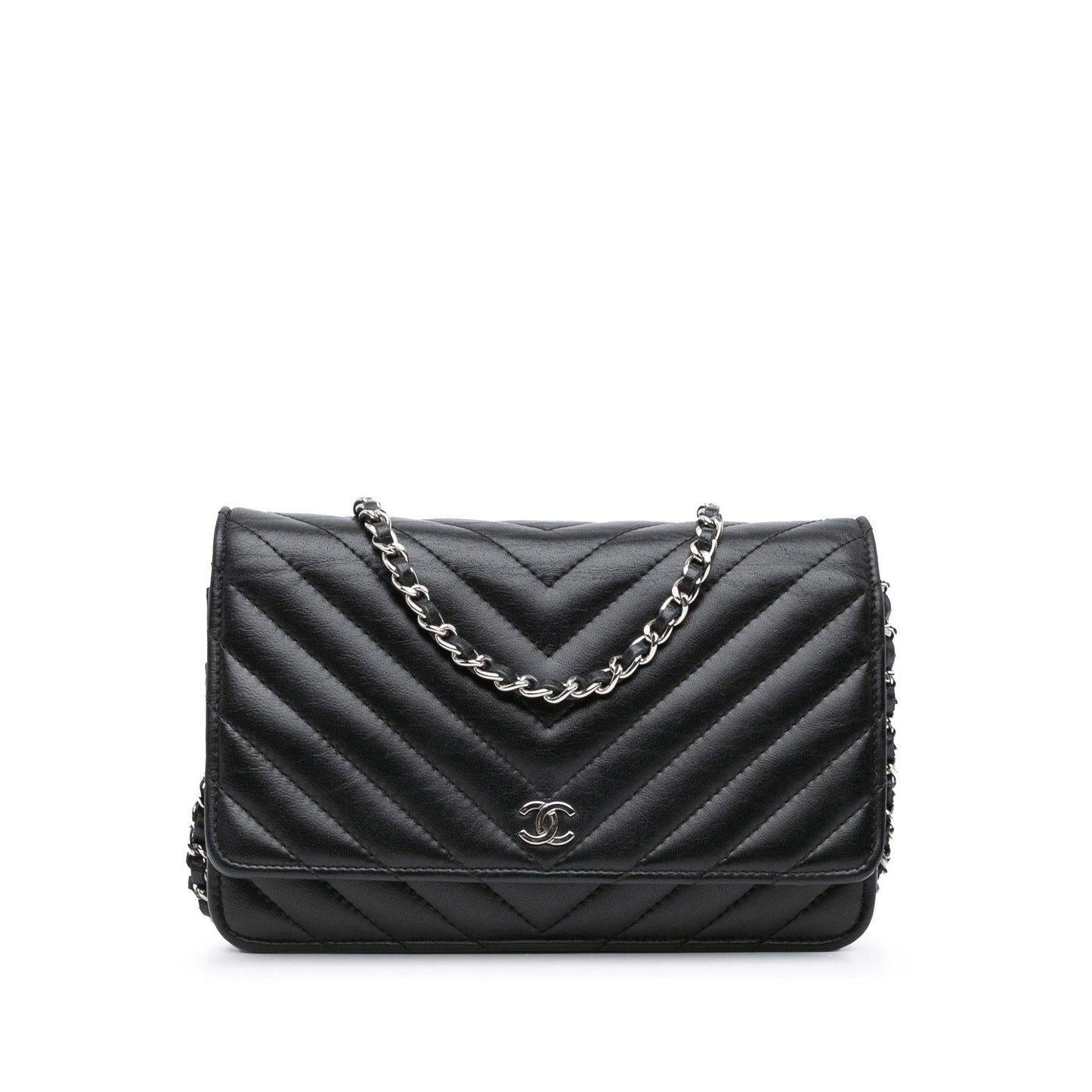 Chanel CC Chevron Lambskin Wallet On Chain