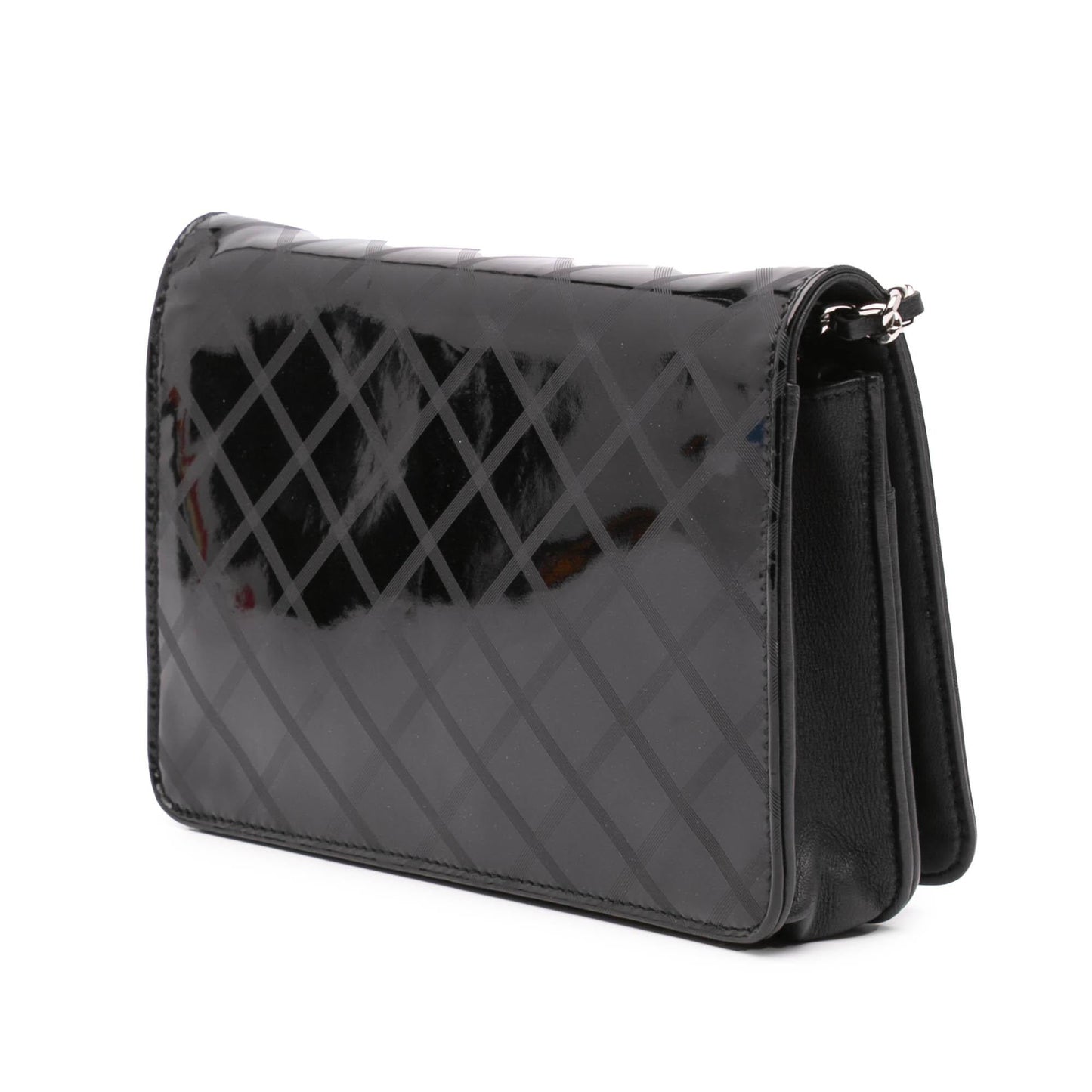Chanel CC Patent Diamond Wallet On Chain