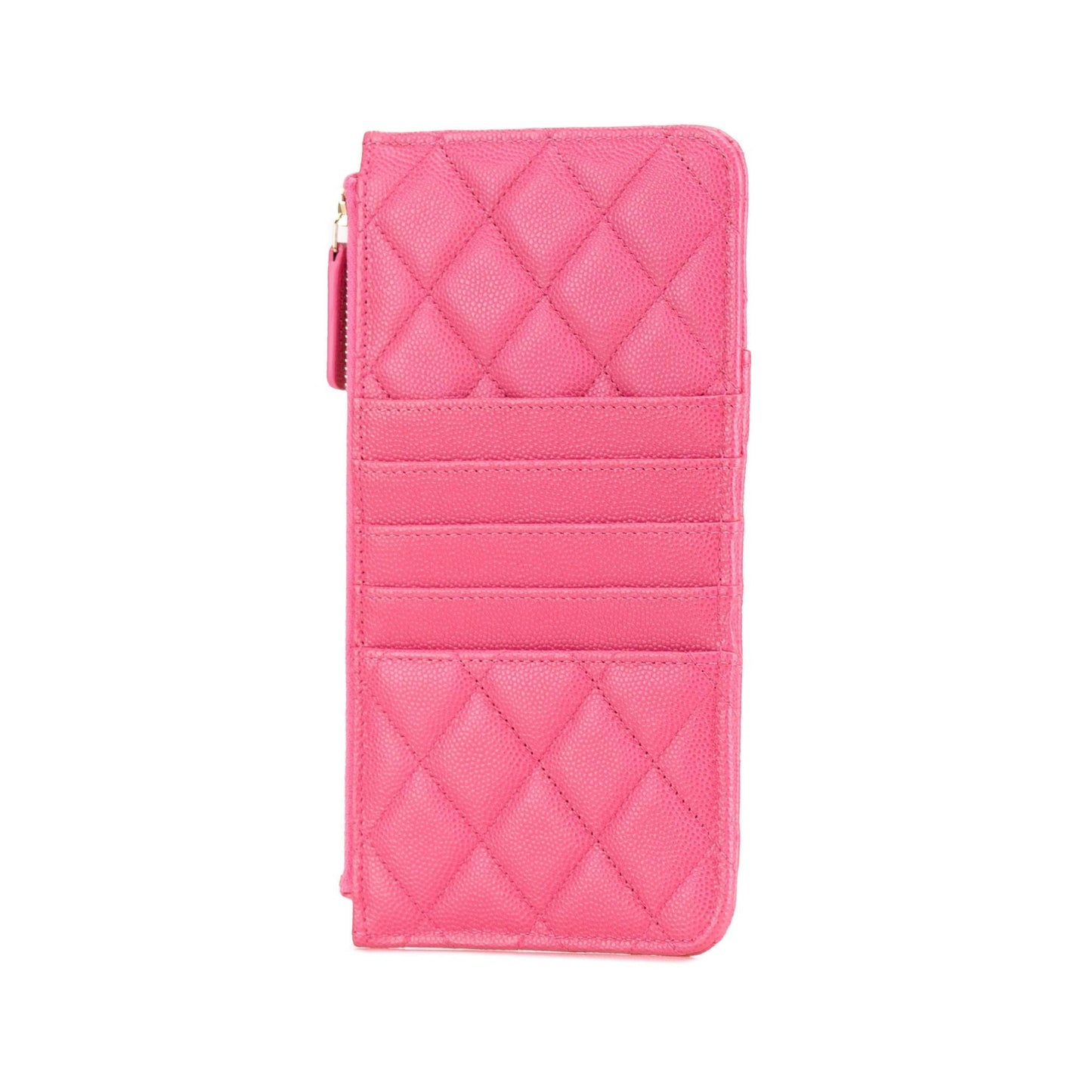 Chanel CC Quilted Caviar Flat Phone Case Wallet Pouch