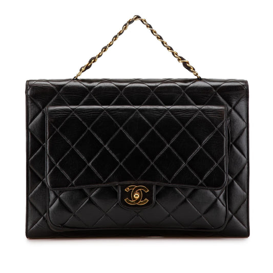 Chanel CC Quilted Lambskin Double Sided Flap