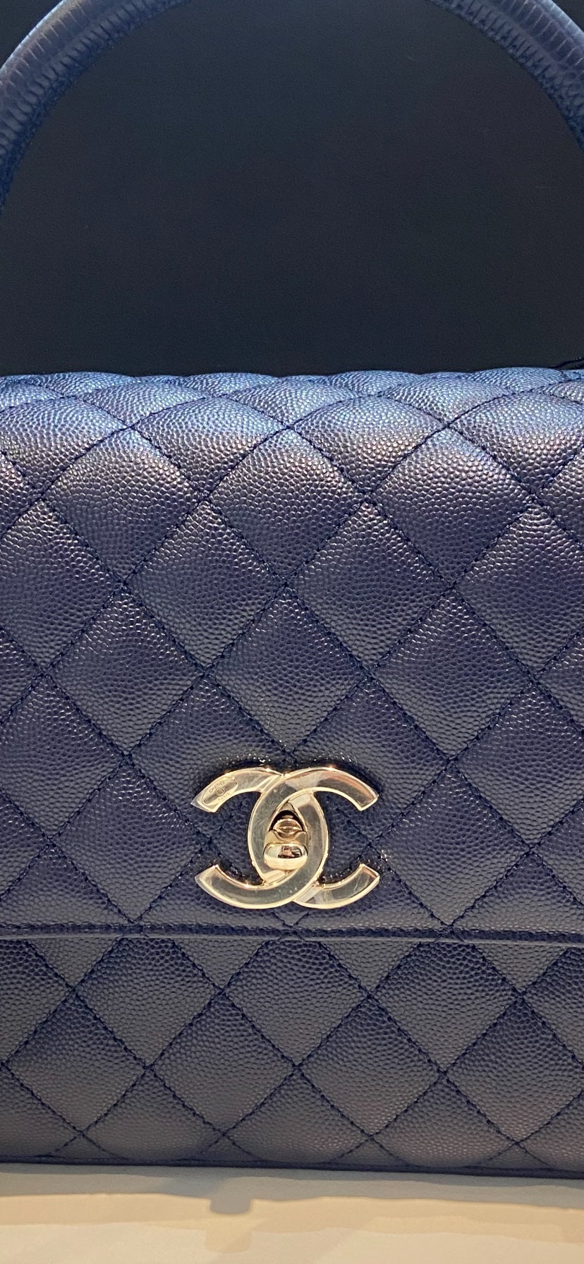 CHANEL CAVIAR QUILTED SMALL COCO HANDLE FLAP BAG