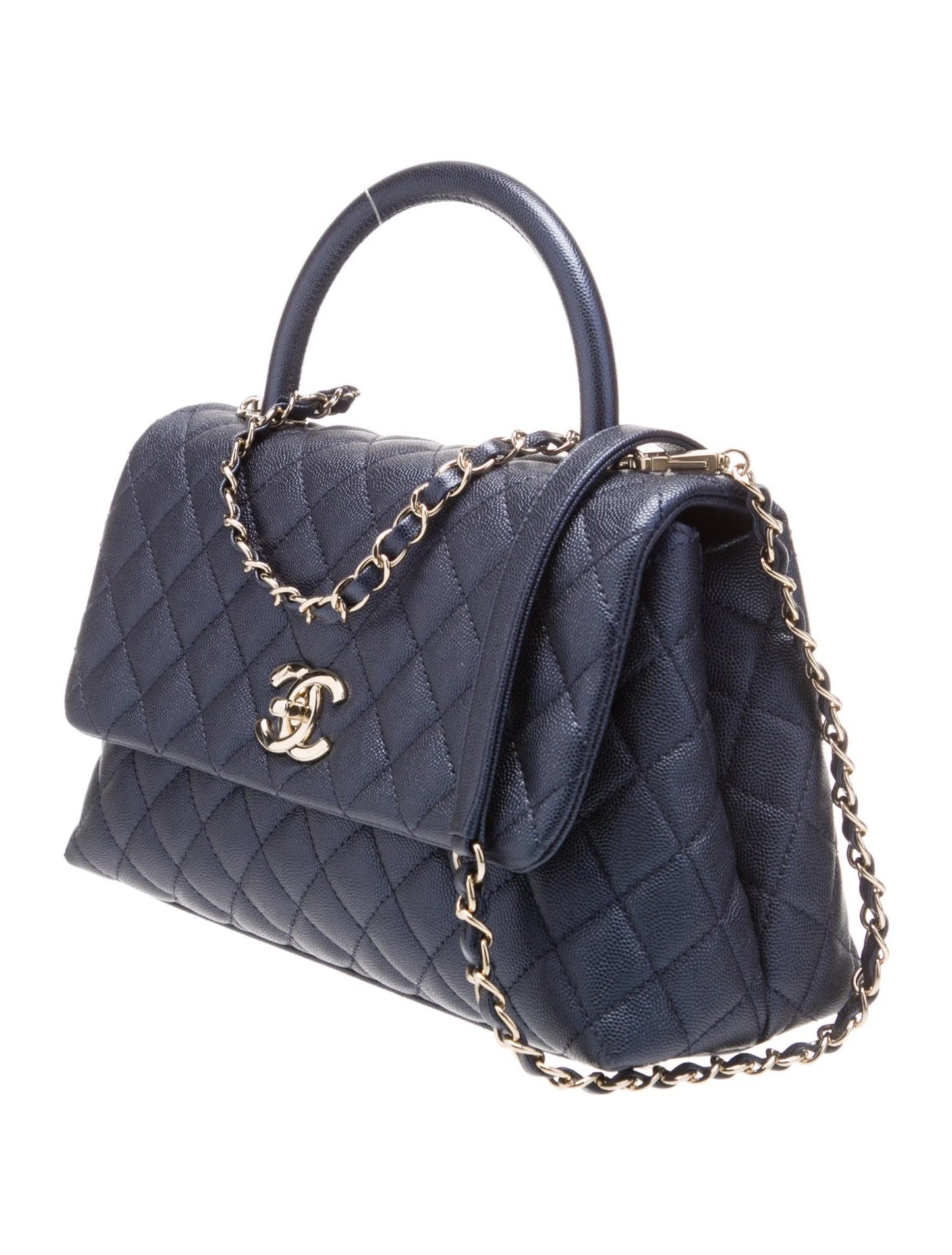 CHANEL CAVIAR QUILTED SMALL COCO HANDLE FLAP BAG