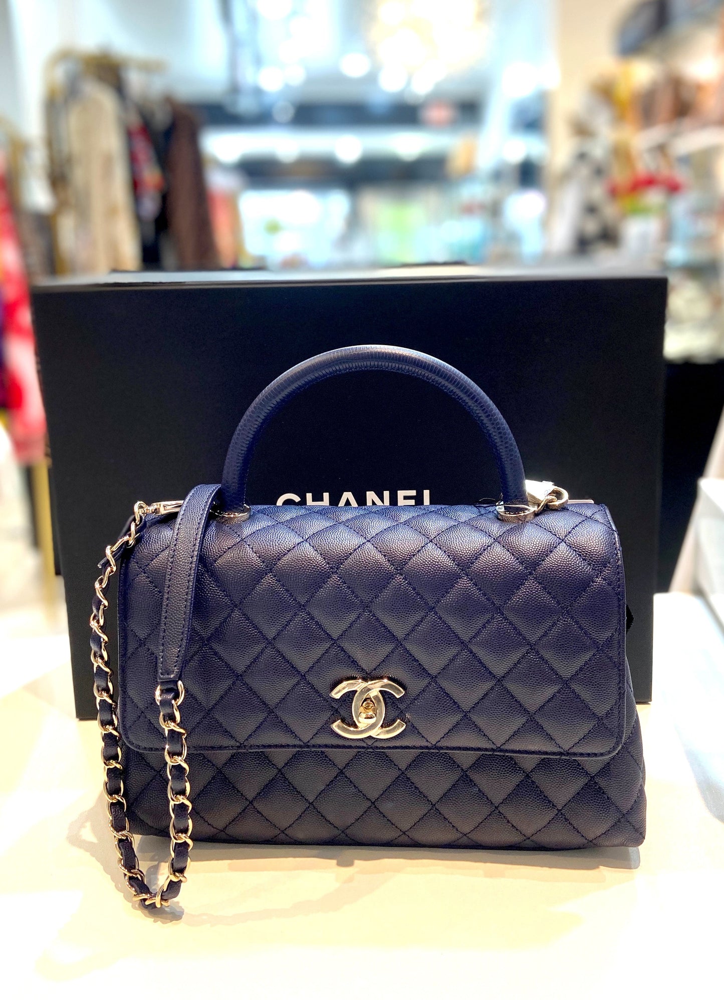 CHANEL CAVIAR QUILTED SMALL COCO HANDLE FLAP BAG