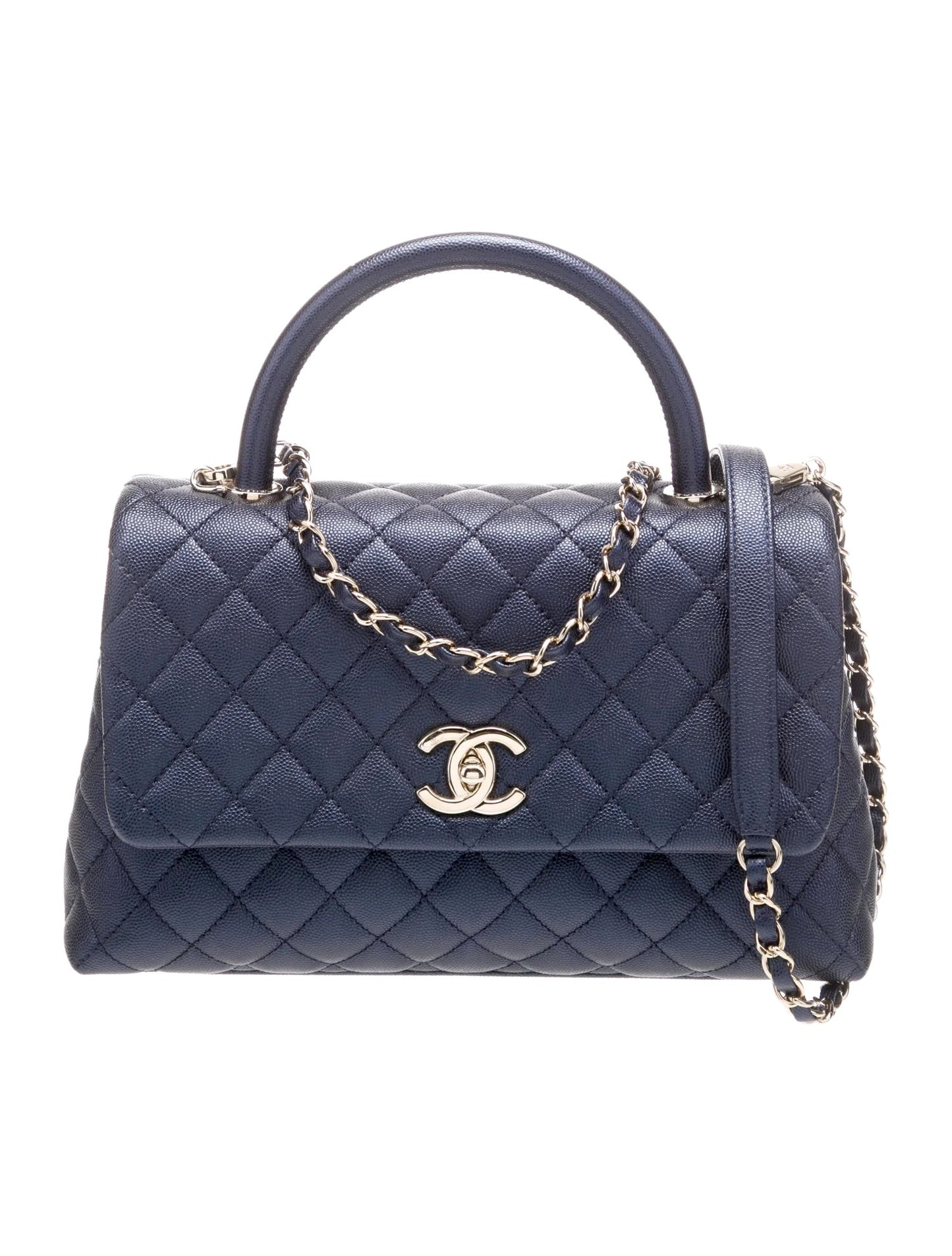CHANEL CAVIAR QUILTED SMALL COCO HANDLE FLAP BAG