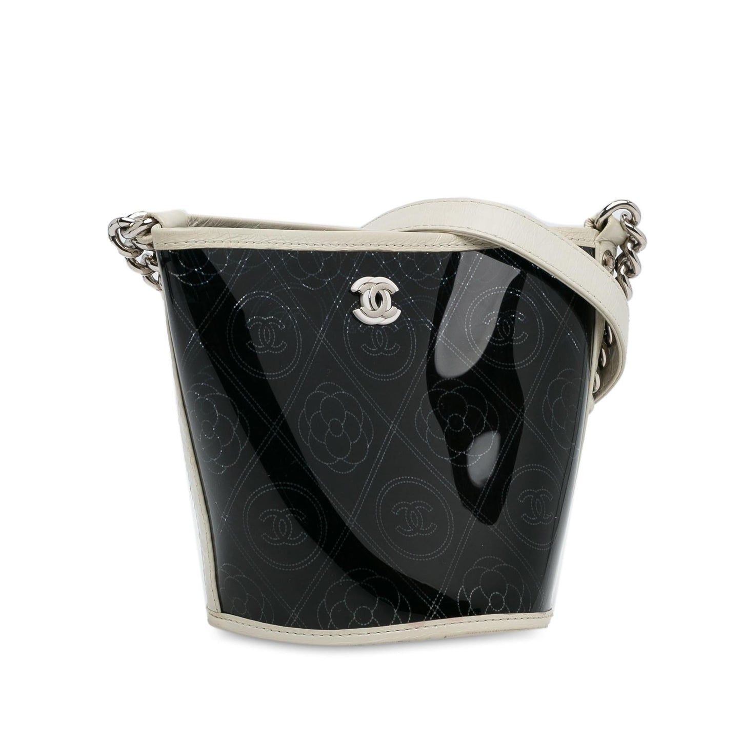 Chanel Crumpled Calfskin PVC Camellia Bucket (SHG-W4bgBM)
