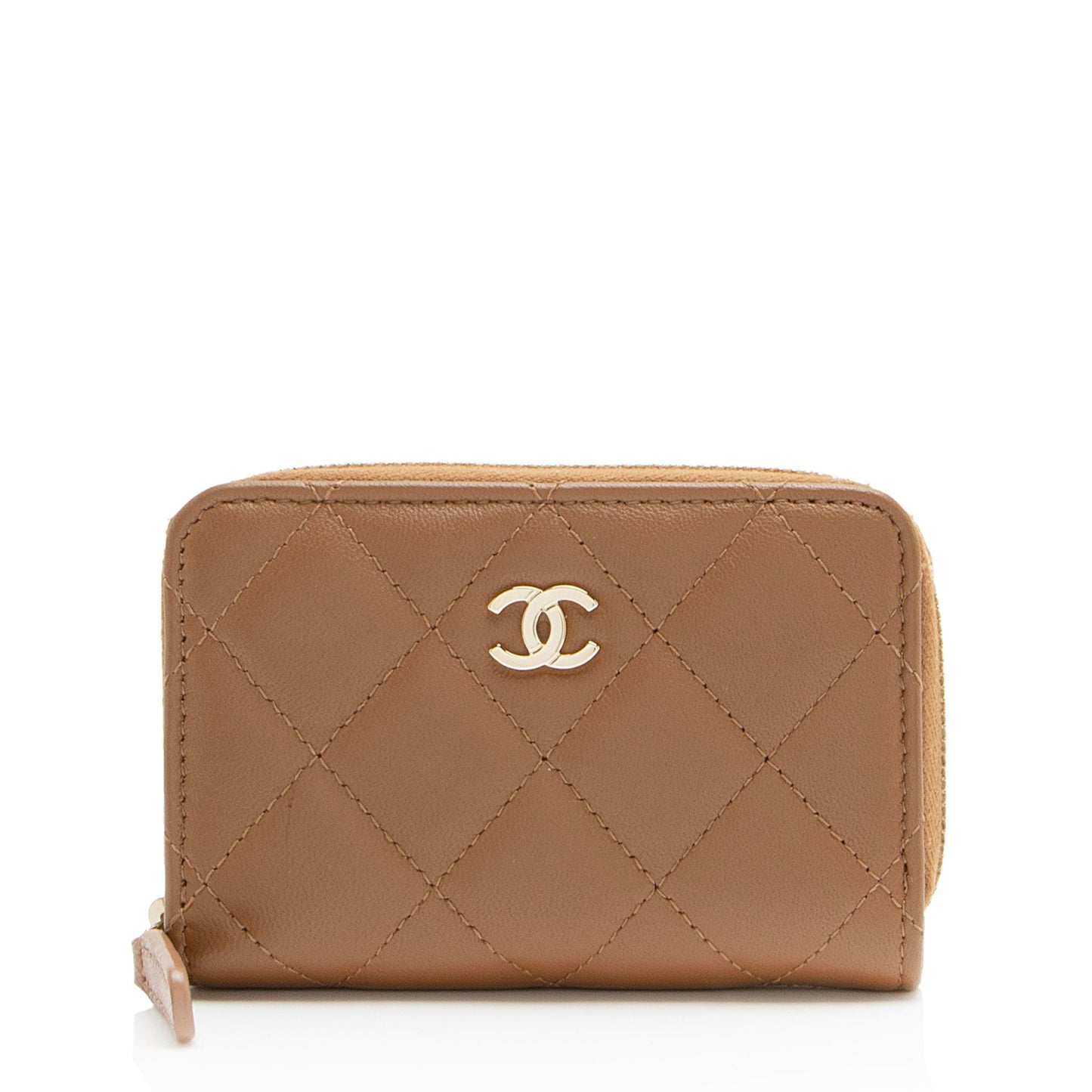 Chanel Lambskin CC Zip Around Coin Purse