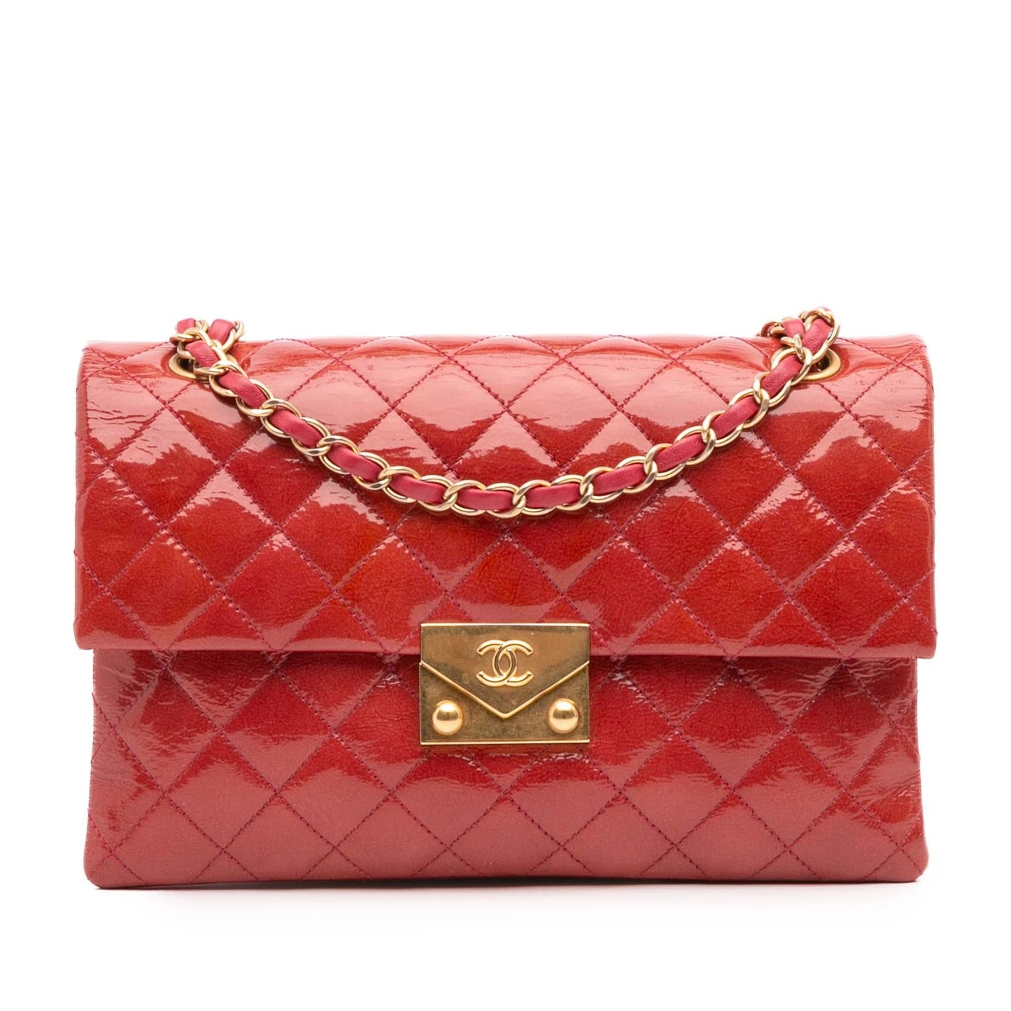 Chanel Quilted Patent Goatskin Pagoda Accordion Flap