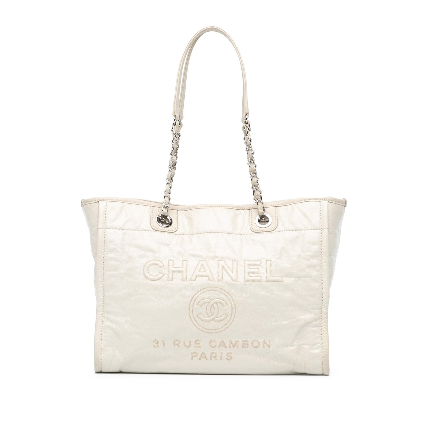 Chanel Small Glazed Calfskin Deauville Tote