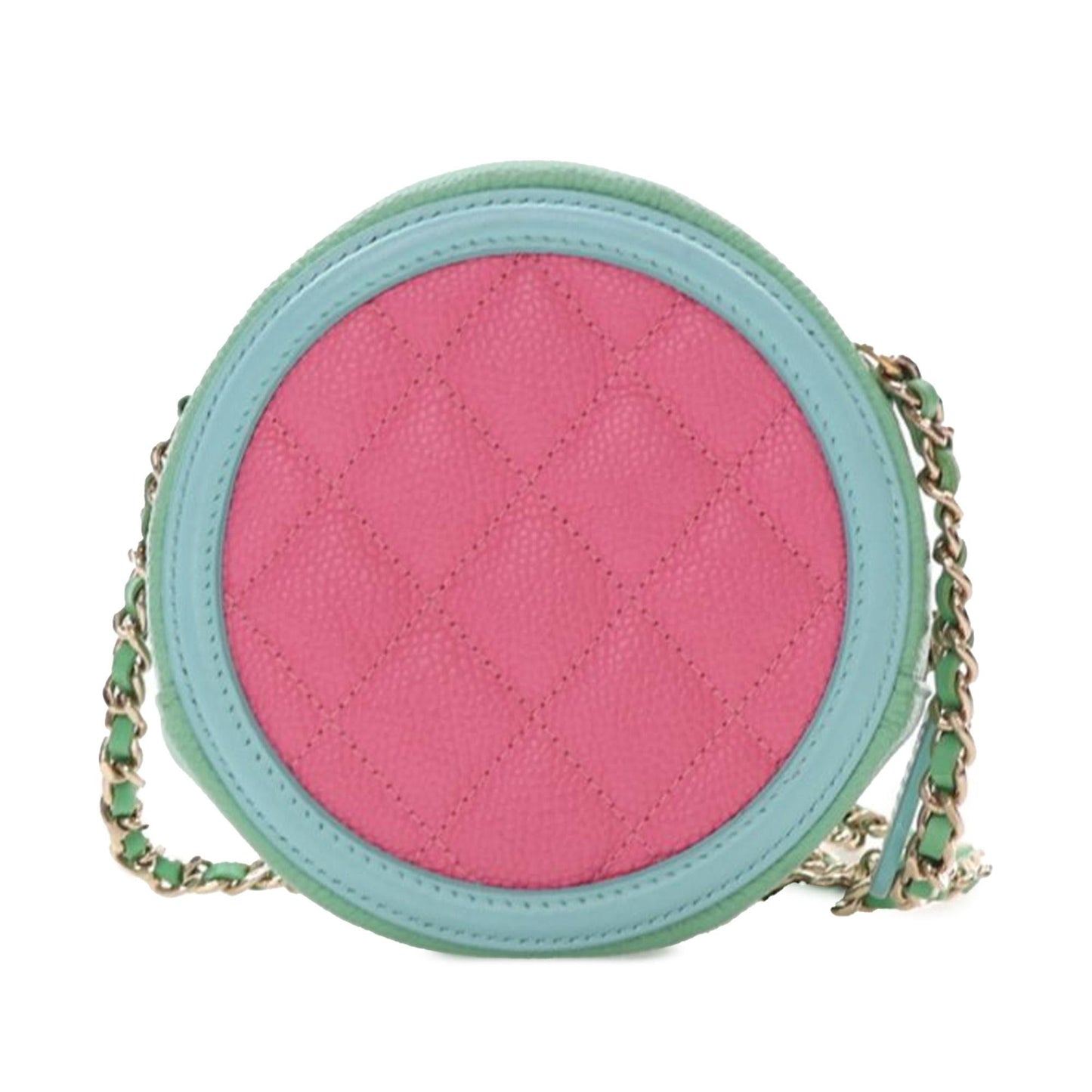Chanel Tricolor Caviar CC Filigree Round Crossbody