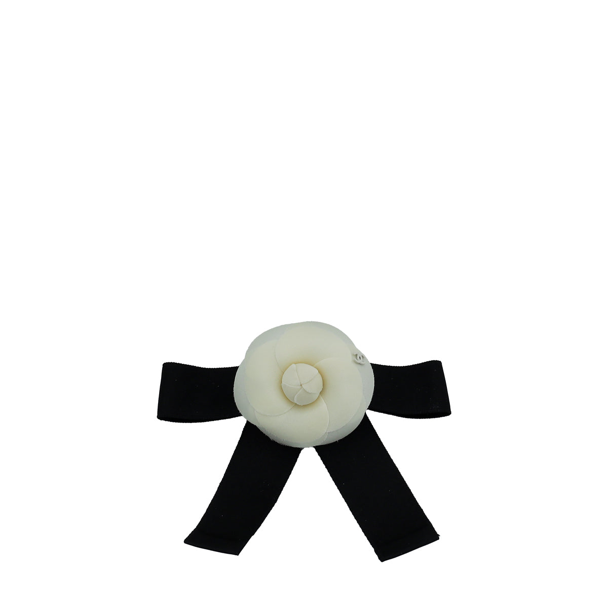 Chanel Bicolor CC Camellia Flower Bow Hair Clip