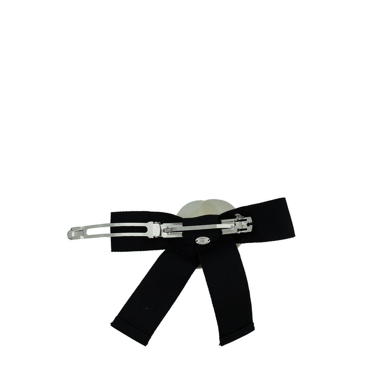 Chanel Bicolor CC Camellia Flower Bow Hair Clip