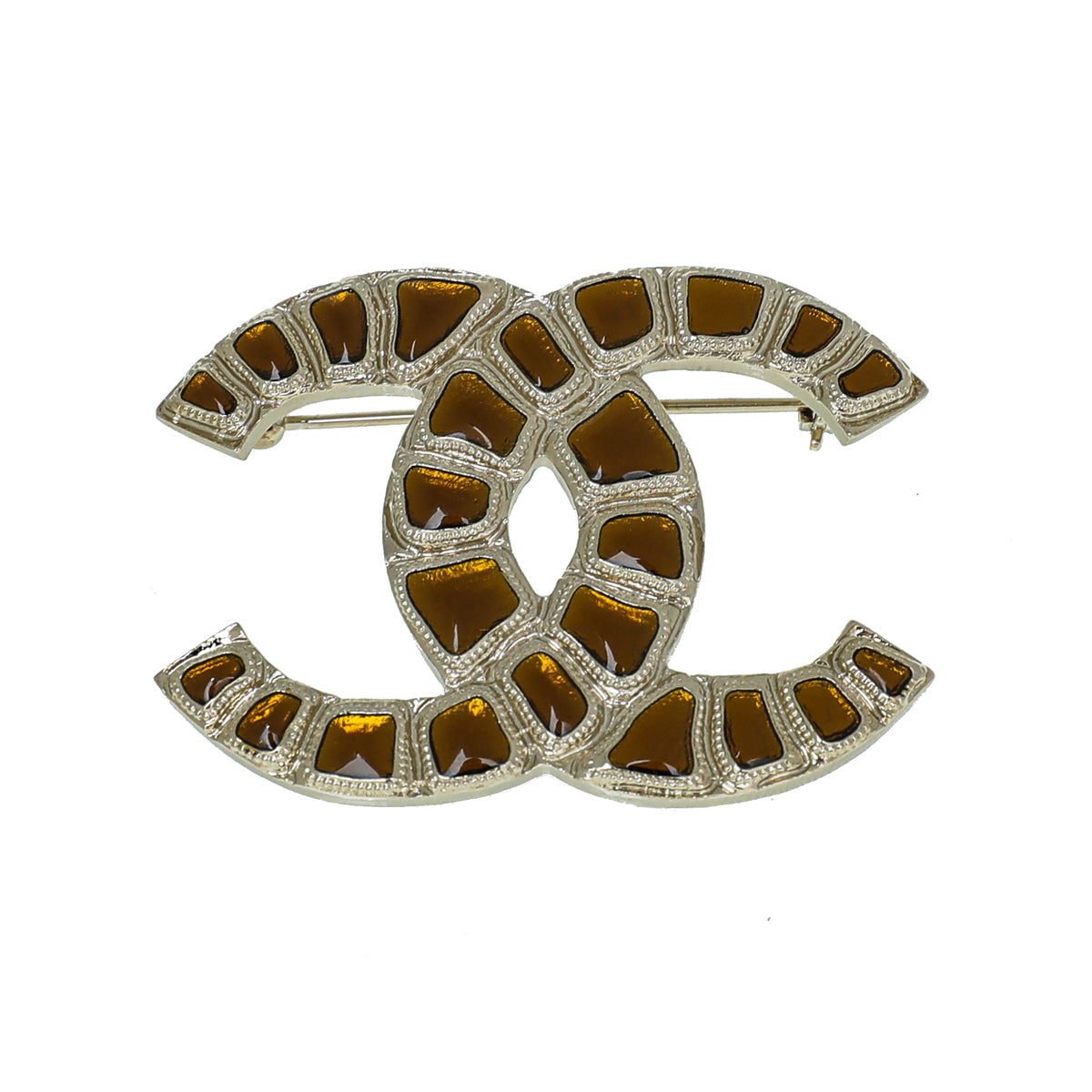 Chanel Yellow CC Enamel Brooch