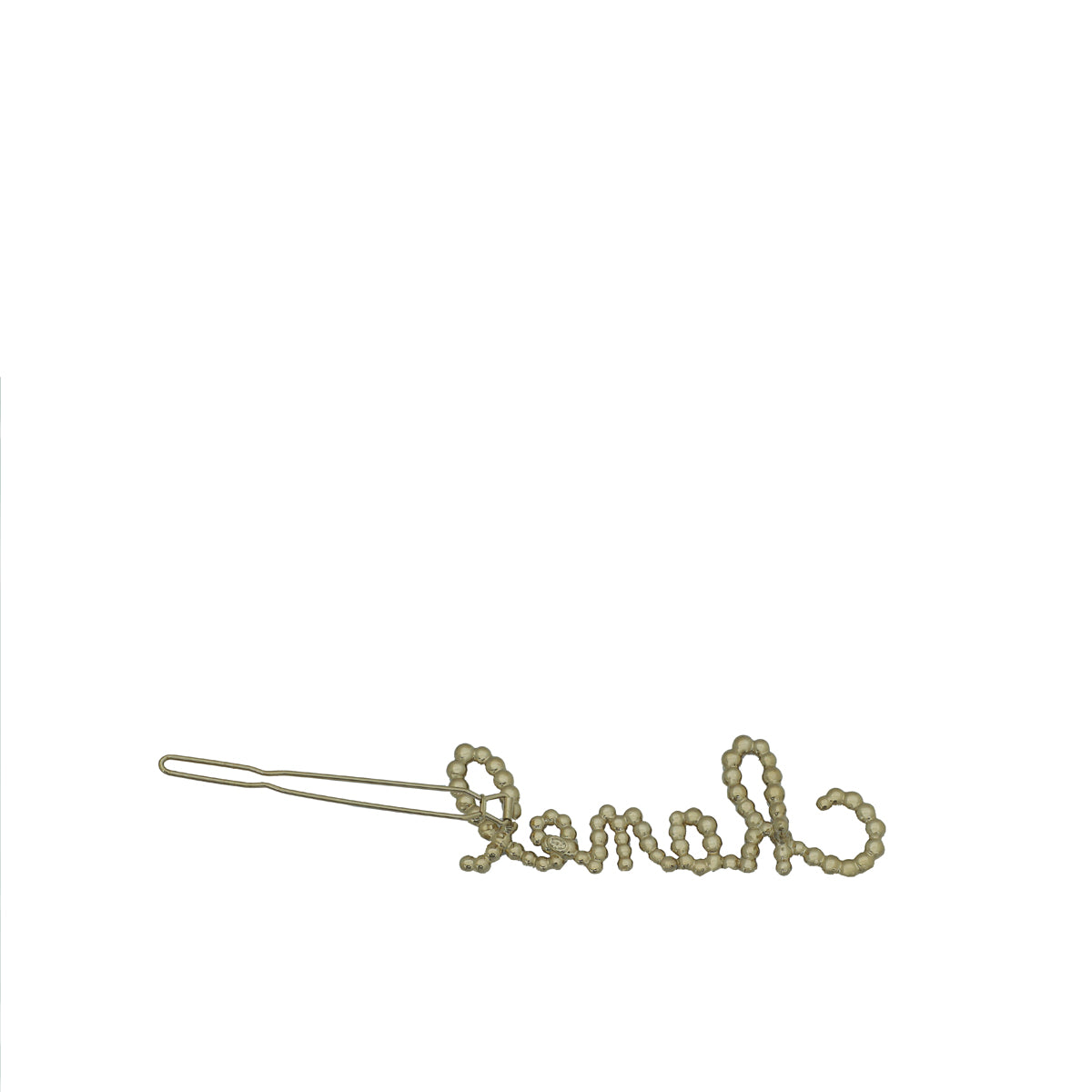 Chanel Gold Logo Pearl Hair Clip