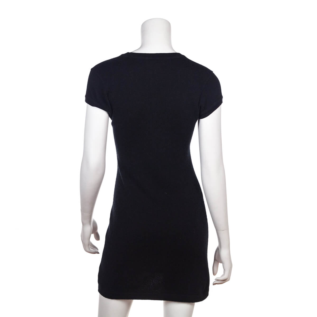Chanel Black Cashmere Knit Coco Mini Dress Size XS | FR 36