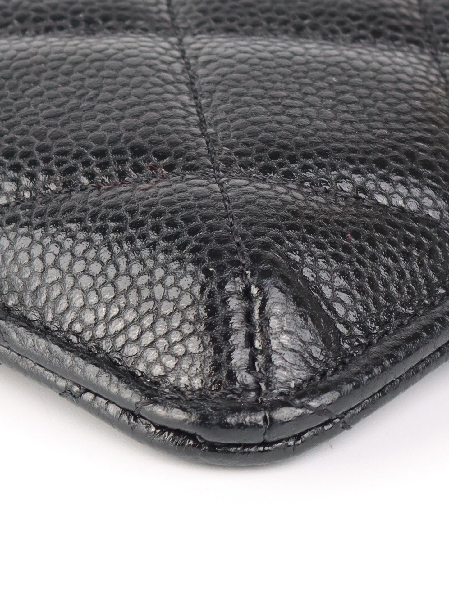 Chanel Black Caviar Long Cardholder SHW