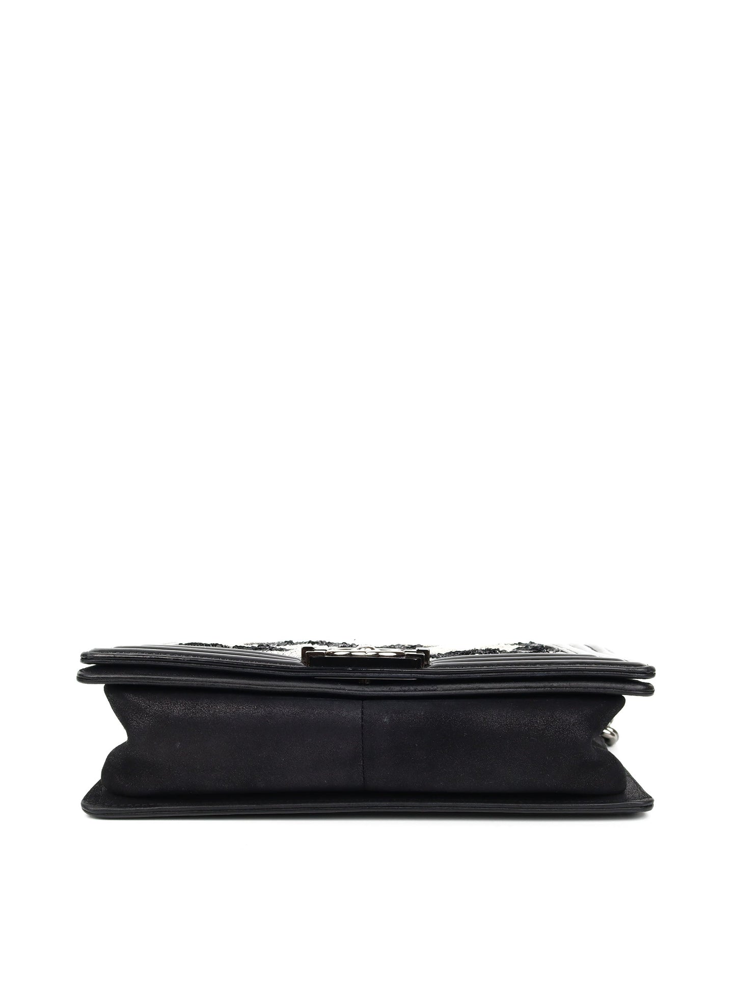Chanel Black & White Sequin Medium Boy Bag
