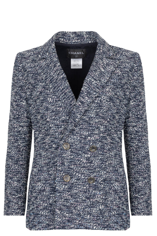 CHANEL 2015 Double Breasted Jacket Blue